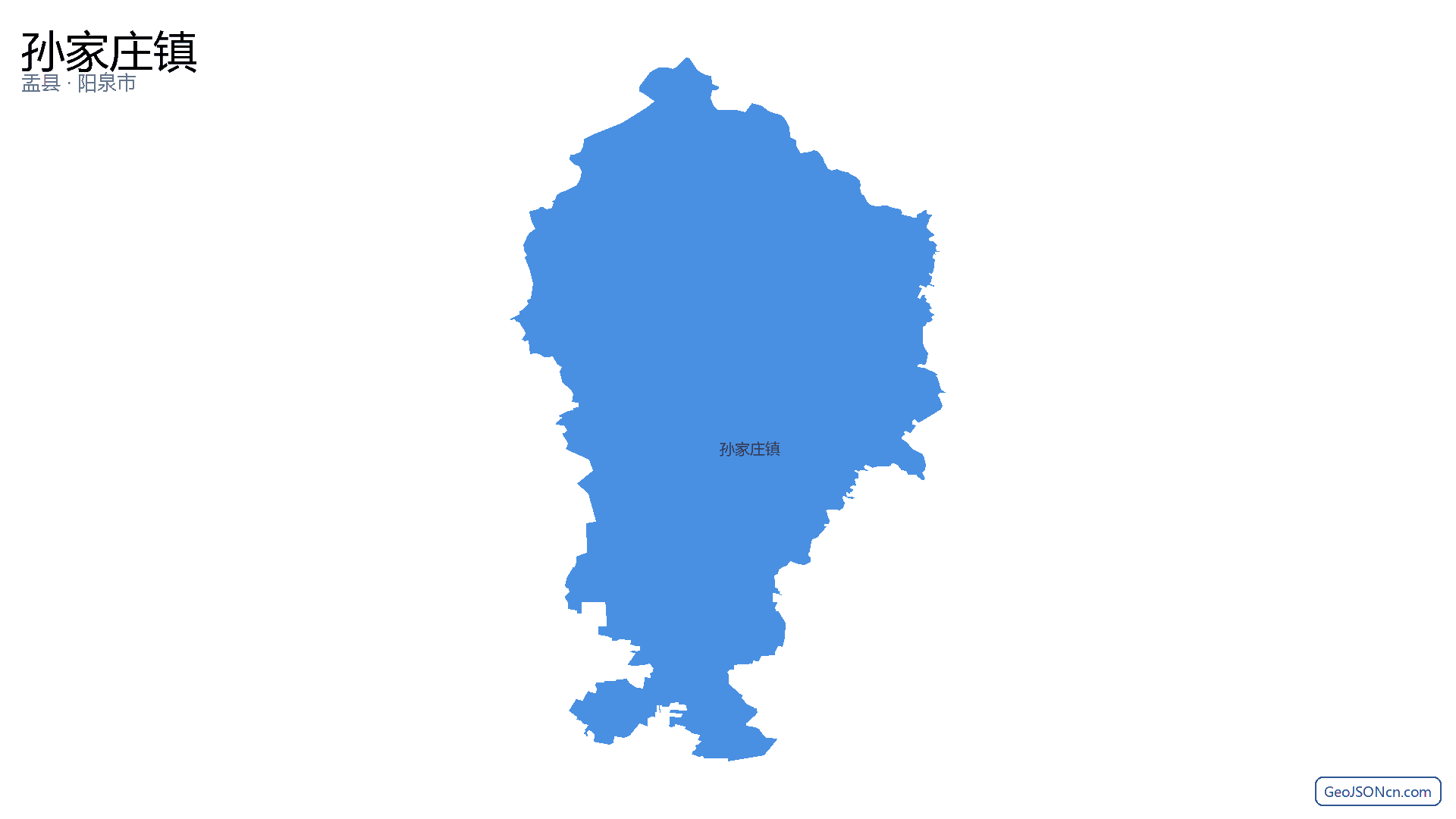 孙家庄镇行政区划边界地图（盂县·阳泉市）,提供GeoJSON、SHP矢量边界数据下载及高清地图大图(PNG/JPG) - GeoJSONcn.com