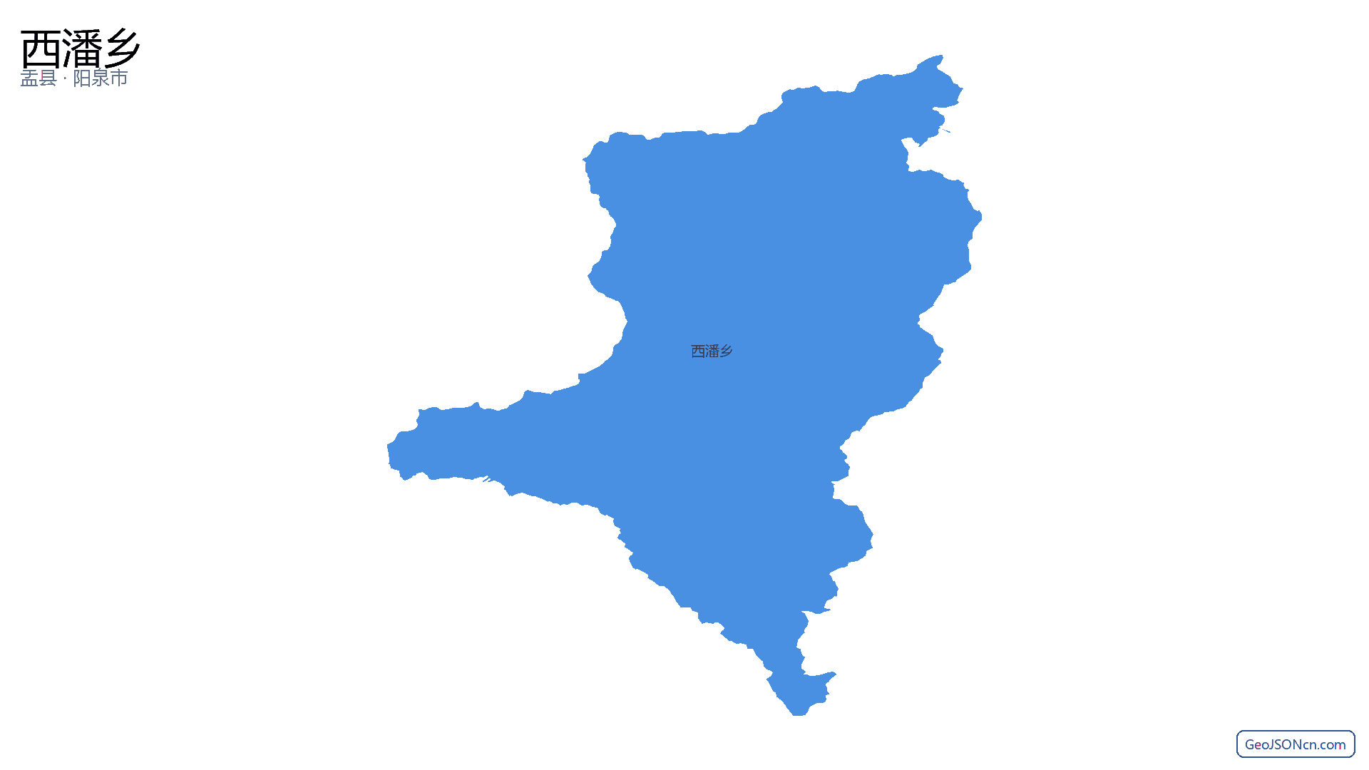 西潘乡行政区划边界地图（盂县·阳泉市）,提供GeoJSON、SHP矢量边界数据下载及高清地图大图(PNG/JPG) - GeoJSONcn.com