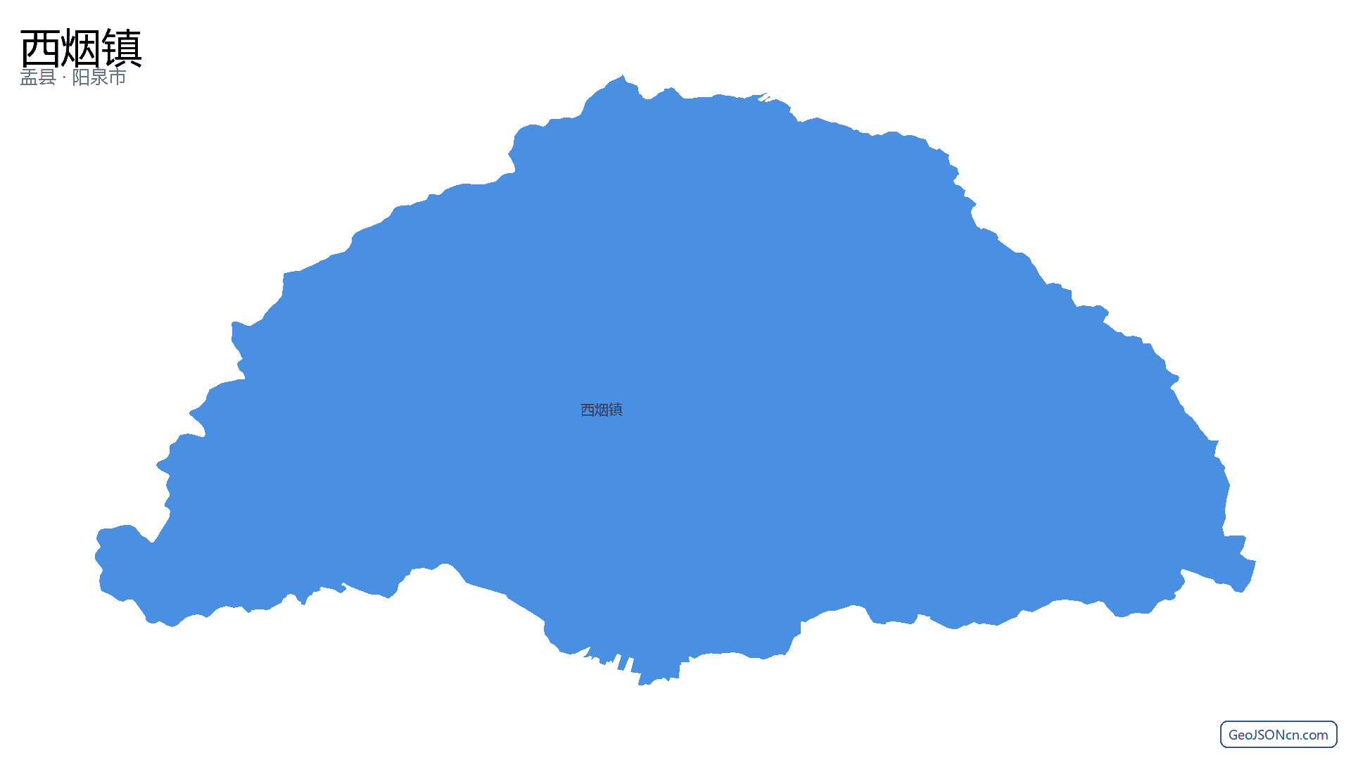 西烟镇行政区划边界地图（盂县·阳泉市）,提供GeoJSON、SHP矢量边界数据下载及高清地图大图(PNG/JPG) - GeoJSONcn.com