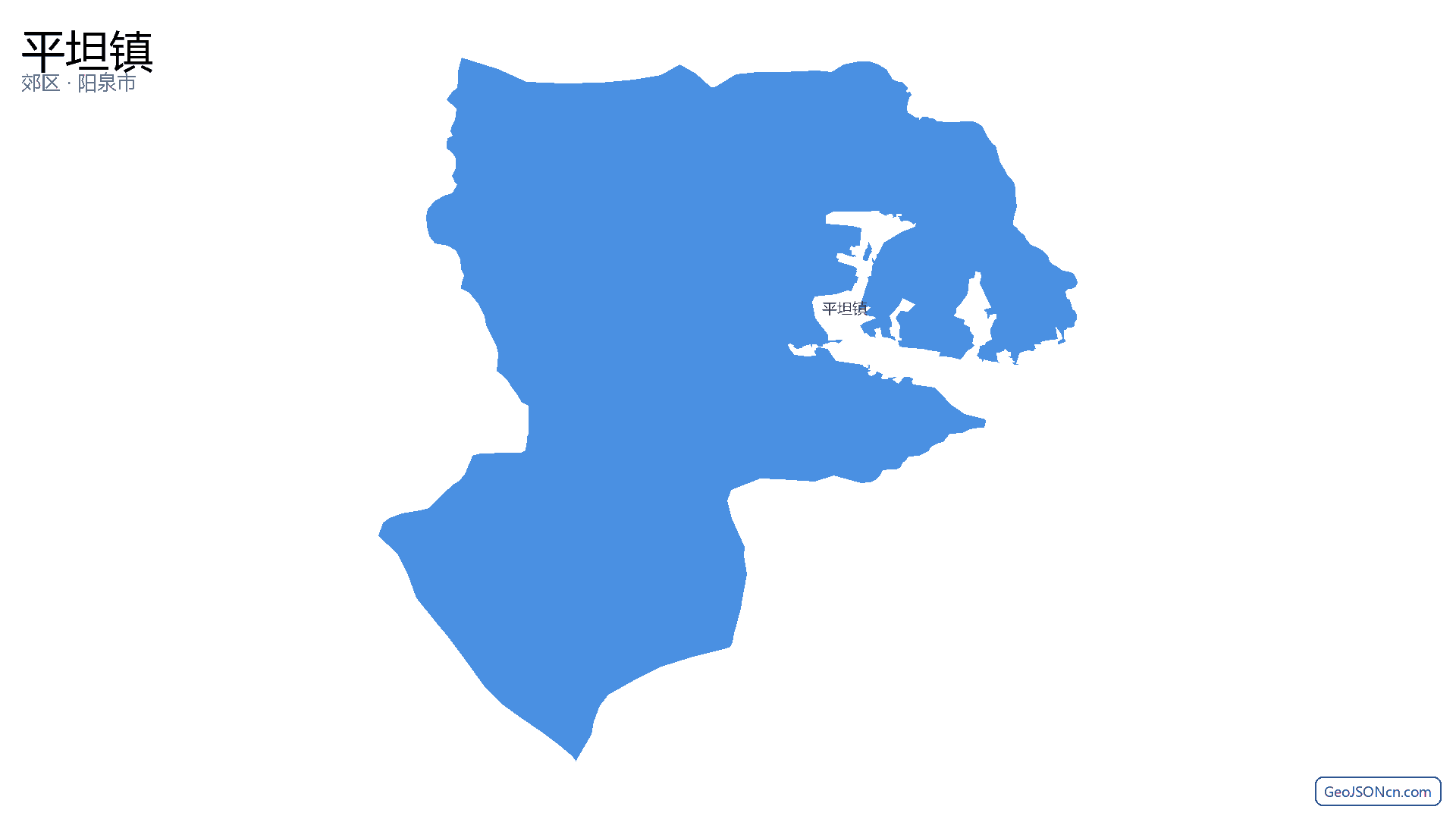 平坦镇行政区划边界地图（郊区·阳泉市）,提供GeoJSON、SHP矢量边界数据下载及高清地图大图(PNG/JPG) - GeoJSONcn.com