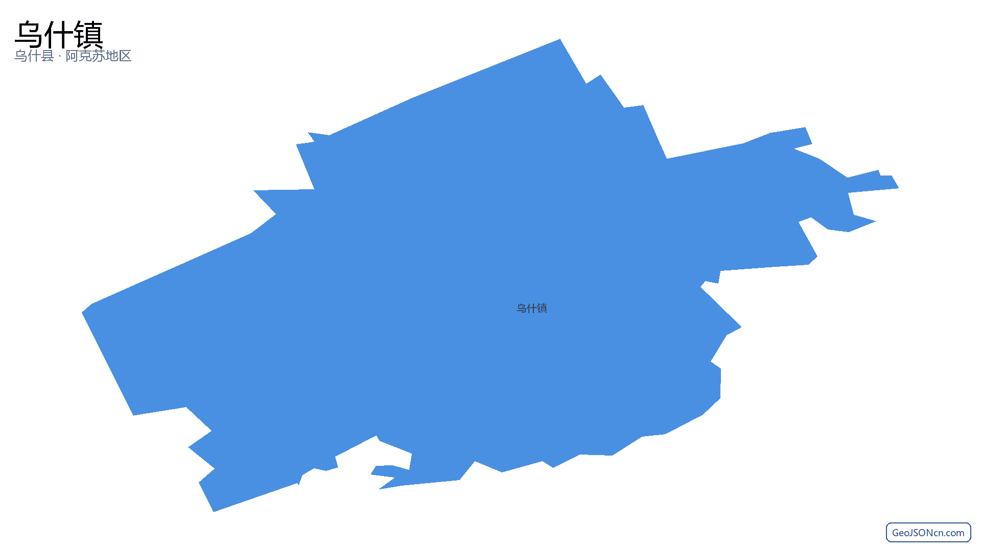 乌什镇行政区划边界地图（乌什县·阿克苏地区）,提供GeoJSON、SHP矢量边界数据下载及高清地图大图(PNG/JPG) - GeoJSONcn.com
