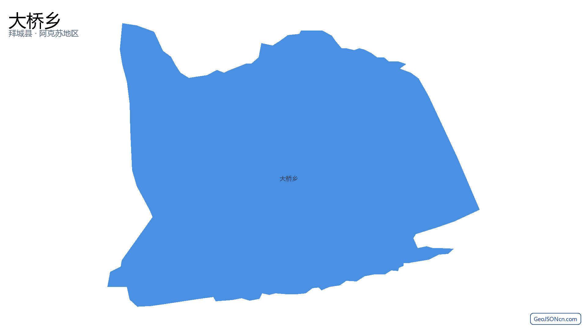 大桥乡行政区划边界地图(拜城县·阿克苏地区),提供GeoJSON、SHP矢量边界数据下载及高清地图大图(PNG/JPG) - GeoJSONcn.com