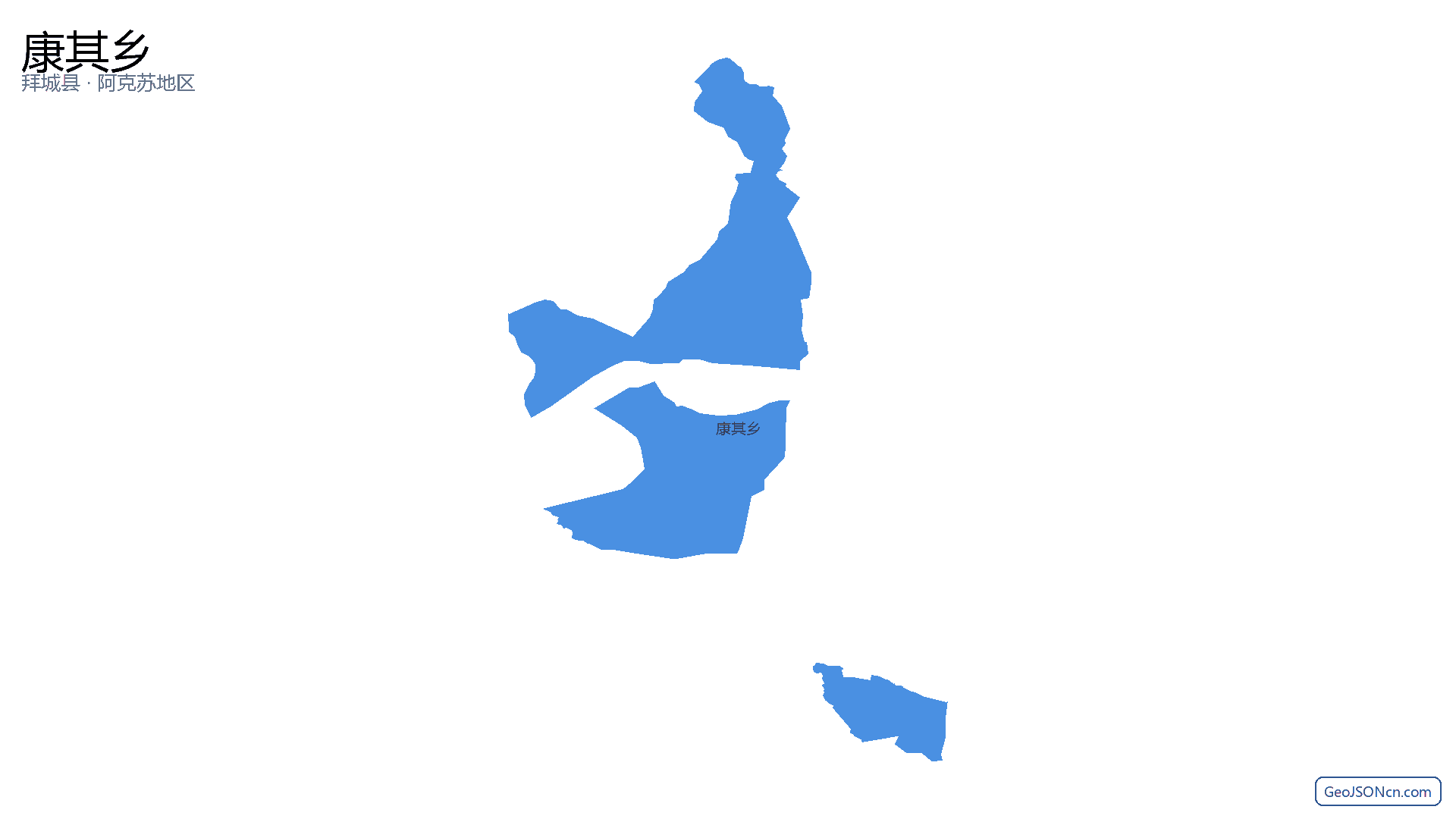康其乡行政区划边界地图（拜城县·阿克苏地区）,提供GeoJSON、SHP矢量边界数据下载及高清地图大图(PNG/JPG) - GeoJSONcn.com
