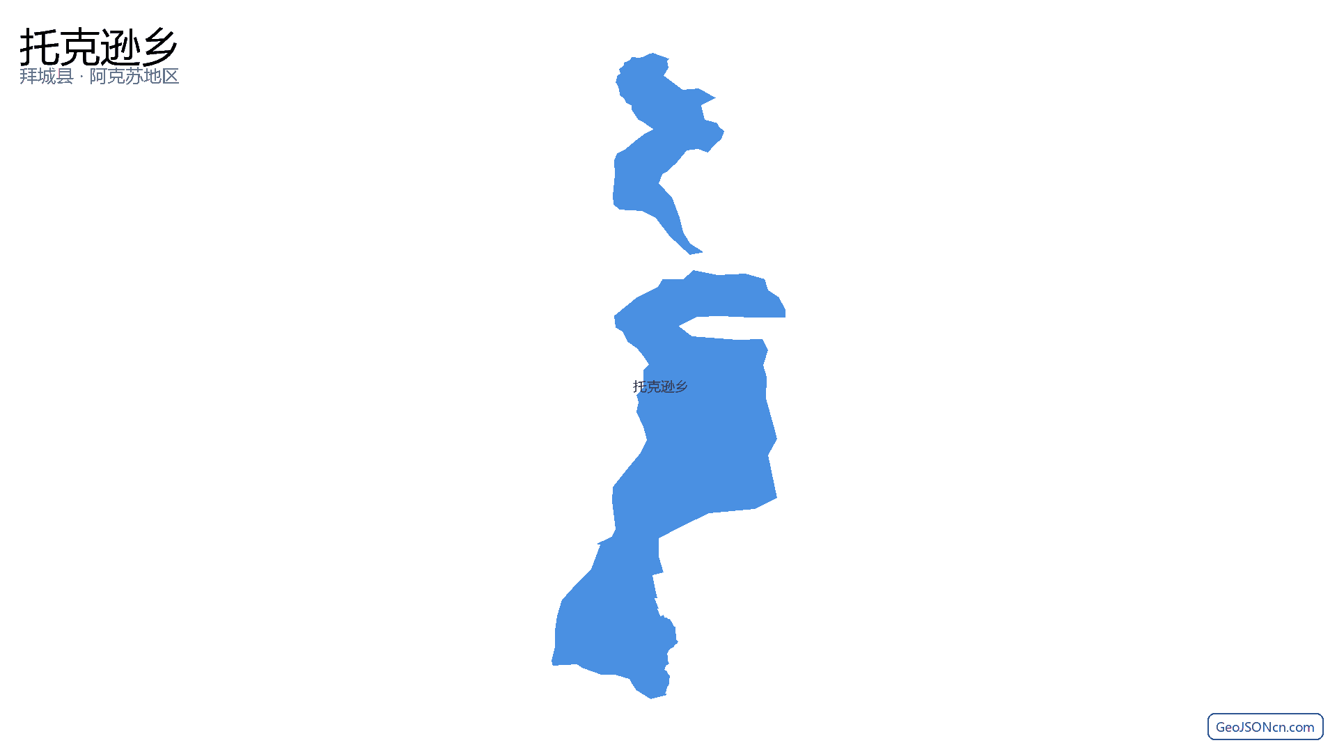 托克逊乡行政区划边界地图(拜城县·阿克苏地区),提供GeoJSON、SHP矢量边界数据下载及高清地图大图(PNG/JPG) - GeoJSONcn.com