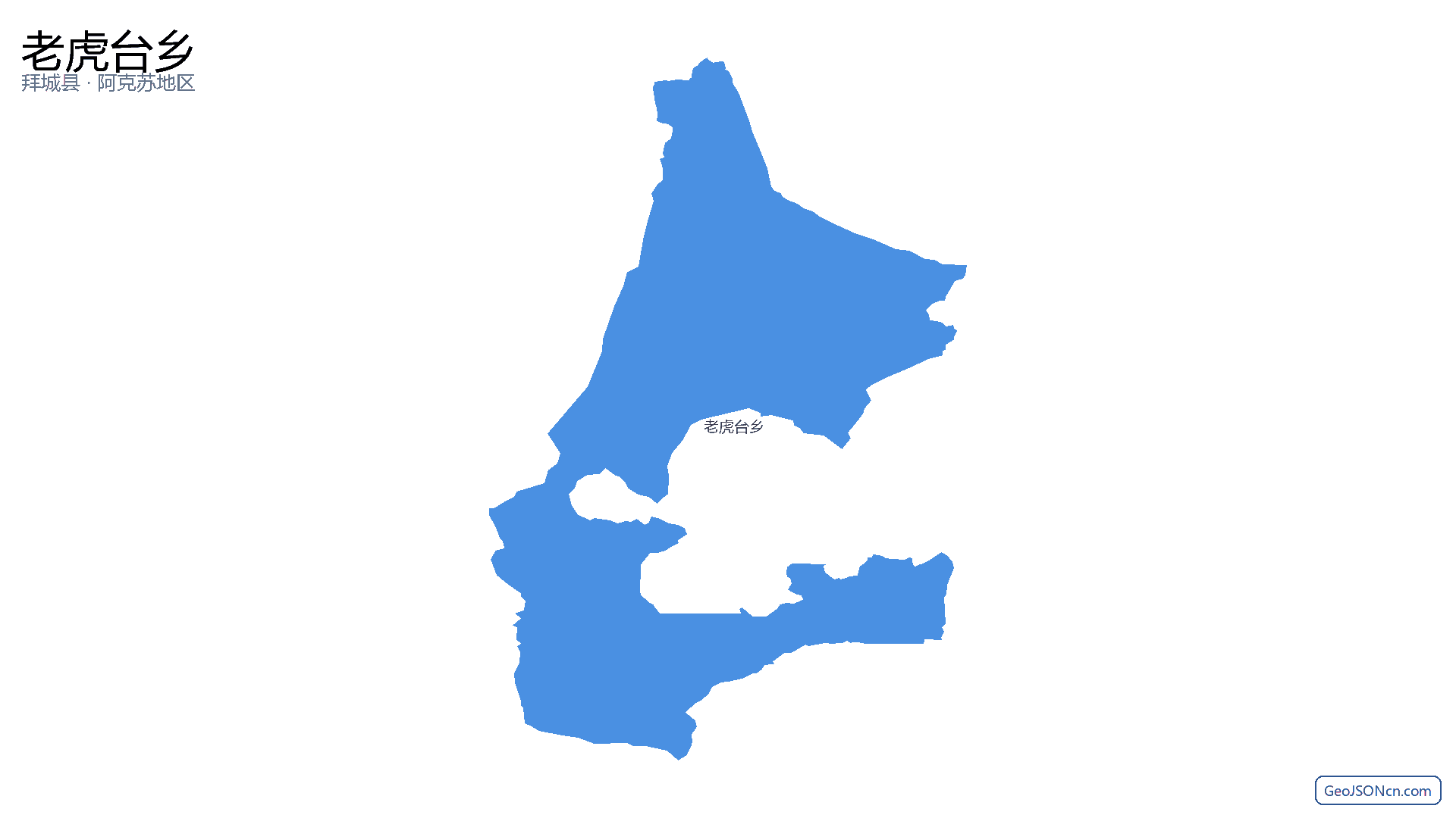 老虎台乡行政区划边界地图（拜城县·阿克苏地区）,提供GeoJSON、SHP矢量边界数据下载及高清地图大图(PNG/JPG) - GeoJSONcn.com