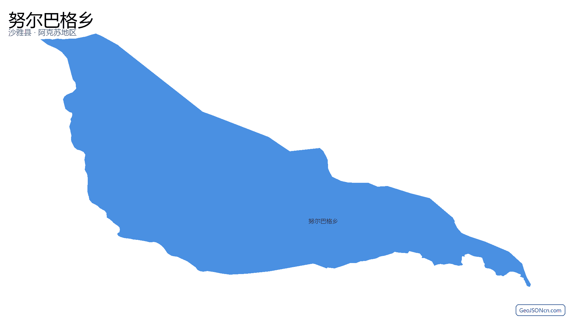 努尔巴格乡行政区划边界地图(沙雅县·阿克苏地区),提供GeoJSON、SHP矢量边界数据下载及高清地图大图(PNG/JPG) - GeoJSONcn.com