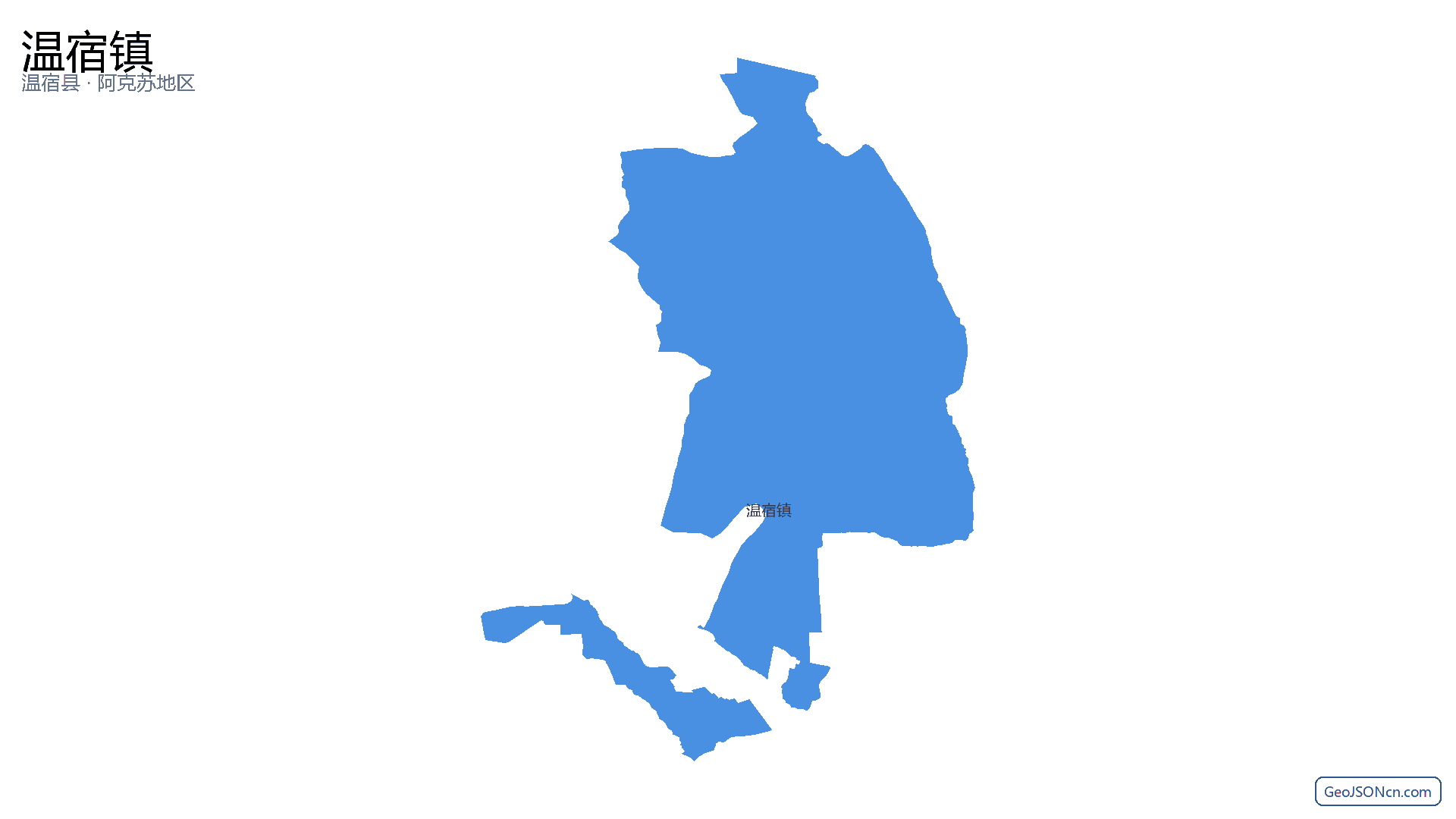 温宿镇行政区划边界地图（温宿县·阿克苏地区）,提供GeoJSON、SHP矢量边界数据下载及高清地图大图(PNG/JPG) - GeoJSONcn.com