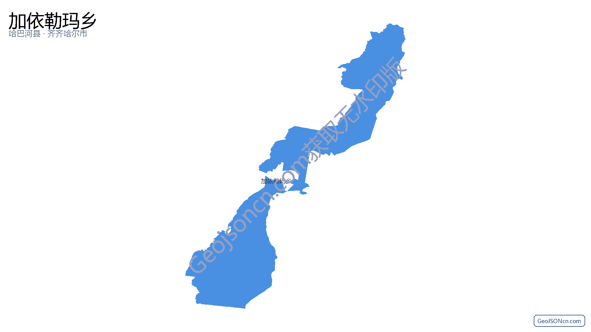 加依勒玛乡行政区划边界地图（哈巴河县·阿勒泰地区）,提供GeoJSON、SHP矢量边界数据下载及高清地图大图(PNG/JPG) - GeoJSONcn.com