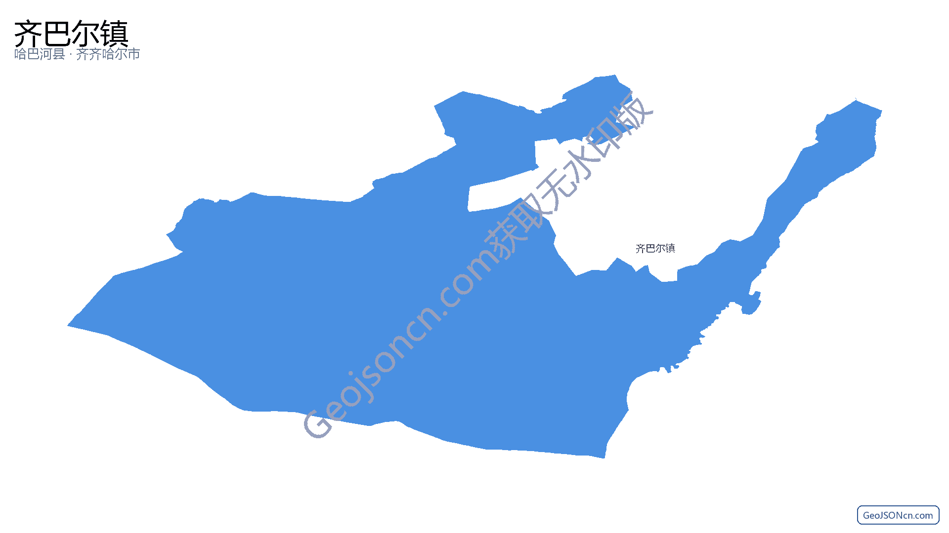 齐巴尔镇行政区划边界地图(哈巴河县·阿勒泰地区),提供GeoJSON、SHP矢量边界数据下载及高清地图大图(PNG/JPG) - GeoJSONcn.com