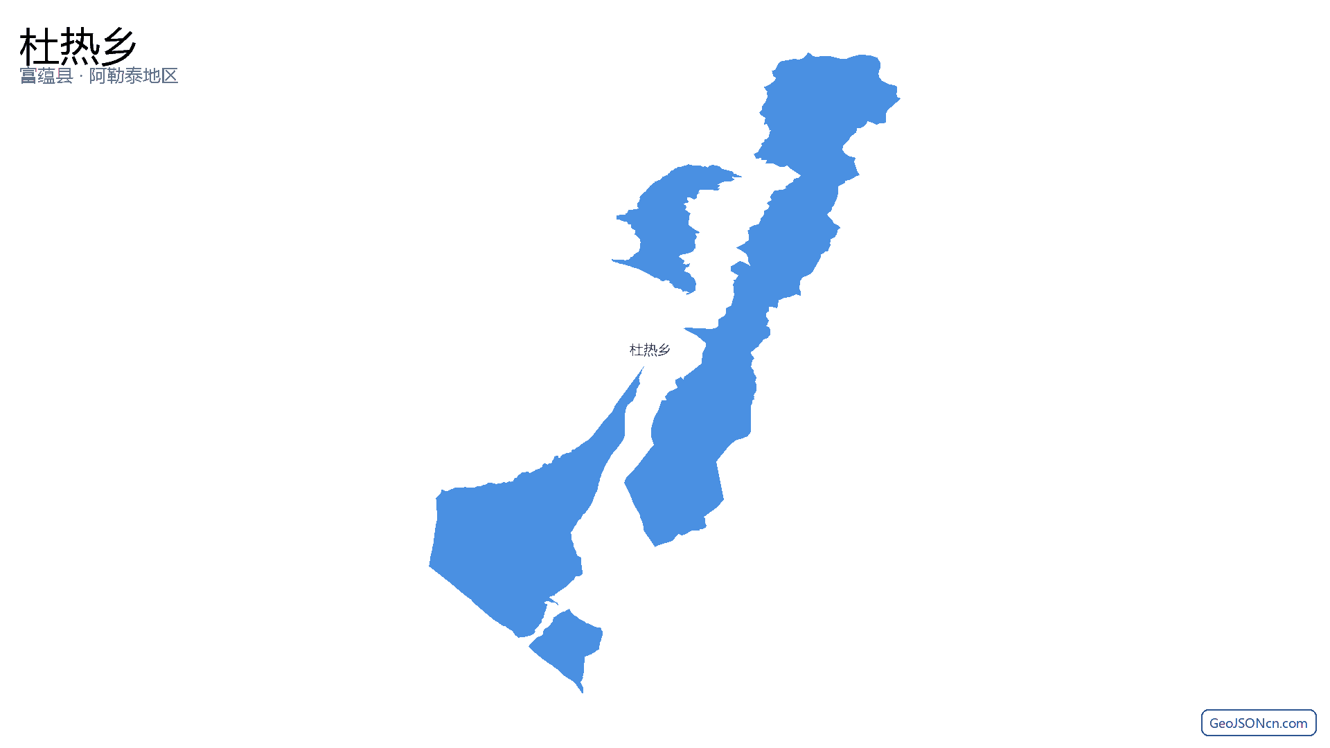 杜热乡行政区划边界地图（富蕴县·阿勒泰地区）,提供GeoJSON、SHP矢量边界数据下载及高清地图大图(PNG/JPG) - GeoJSONcn.com