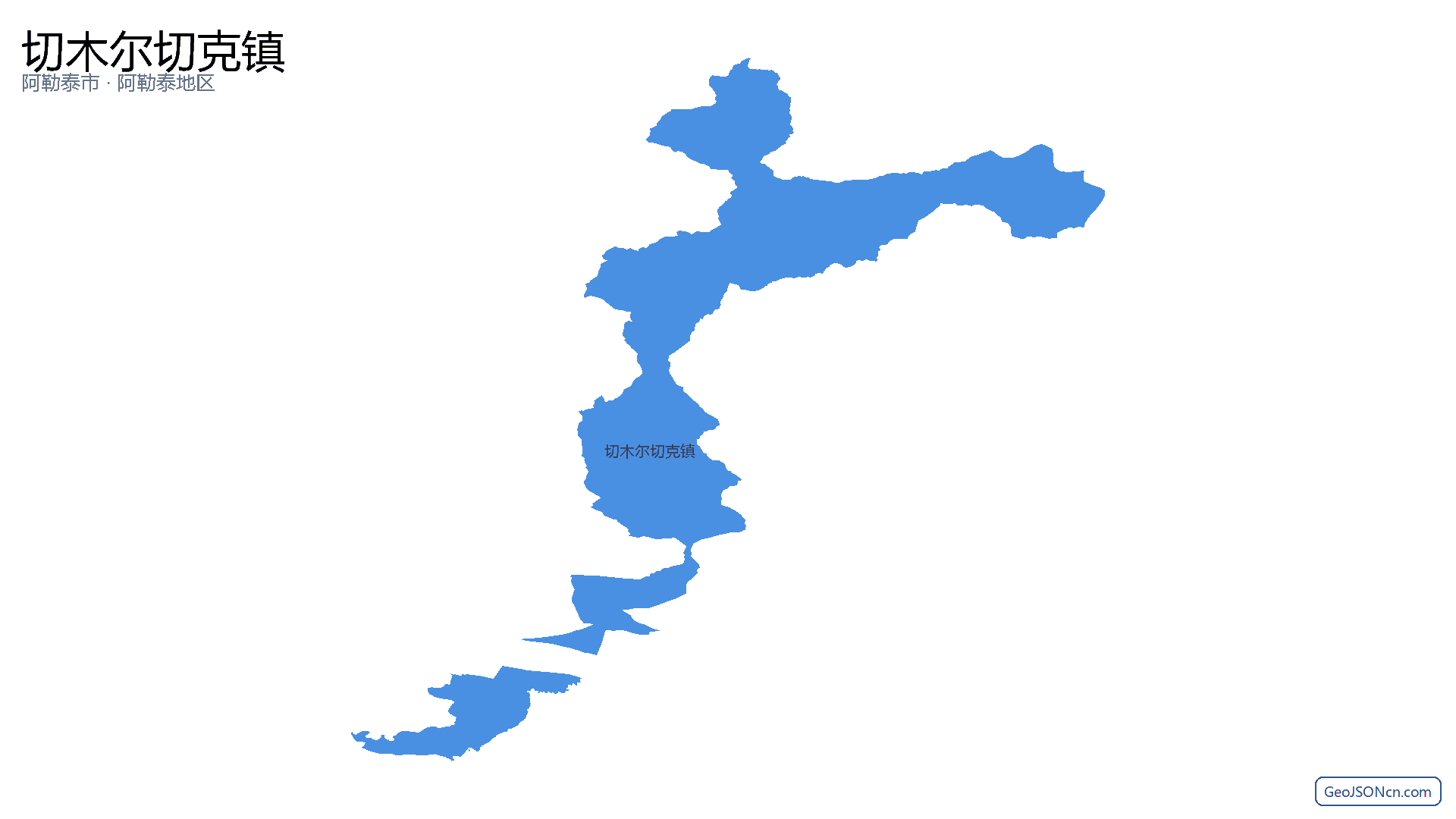 切木尔切克镇行政区划边界地图（阿勒泰市·阿勒泰地区）,提供GeoJSON、SHP矢量边界数据下载及高清地图大图(PNG/JPG) - GeoJSONcn.com