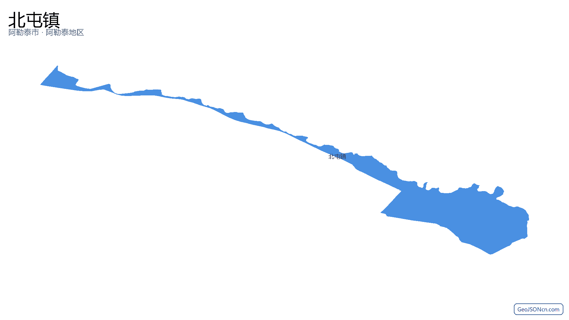 北屯镇行政区划边界地图（阿勒泰市·阿勒泰地区）,提供GeoJSON、SHP矢量边界数据下载及高清地图大图(PNG/JPG) - GeoJSONcn.com