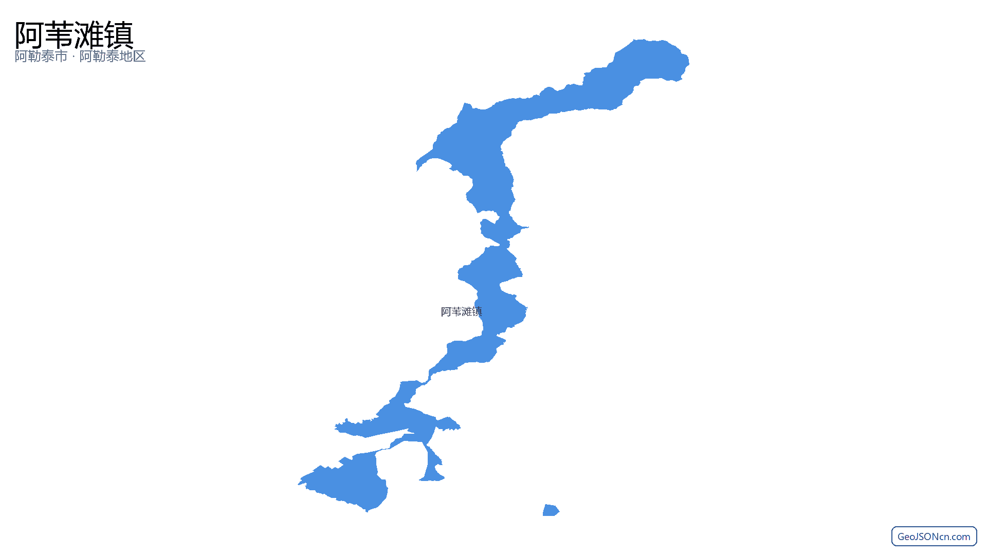 阿苇滩镇行政区划边界地图（阿勒泰市·阿勒泰地区）,提供GeoJSON、SHP矢量边界数据下载及高清地图大图(PNG/JPG) - GeoJSONcn.com