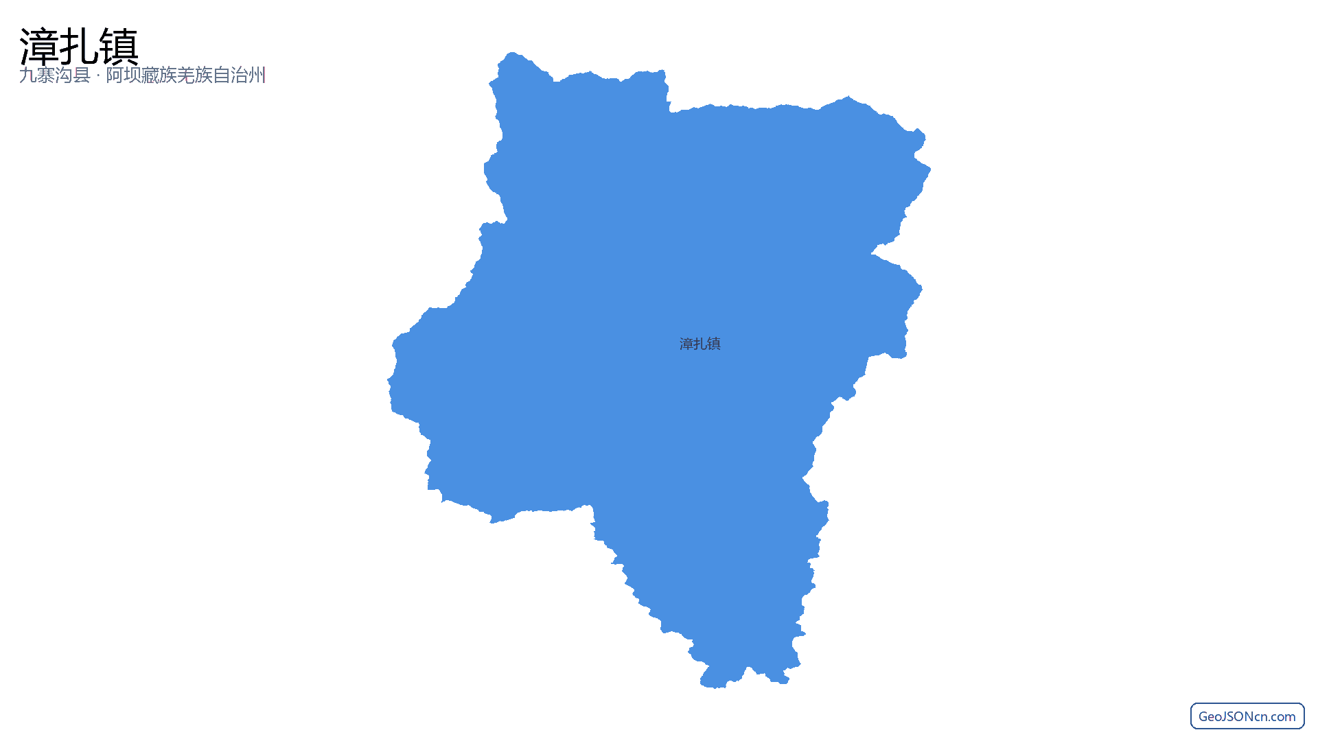 漳扎镇行政区划边界地图（九寨沟县·阿坝藏族羌族自治州）,提供GeoJSON、SHP矢量边界数据下载及高清地图大图(PNG/JPG) - GeoJSONcn.com