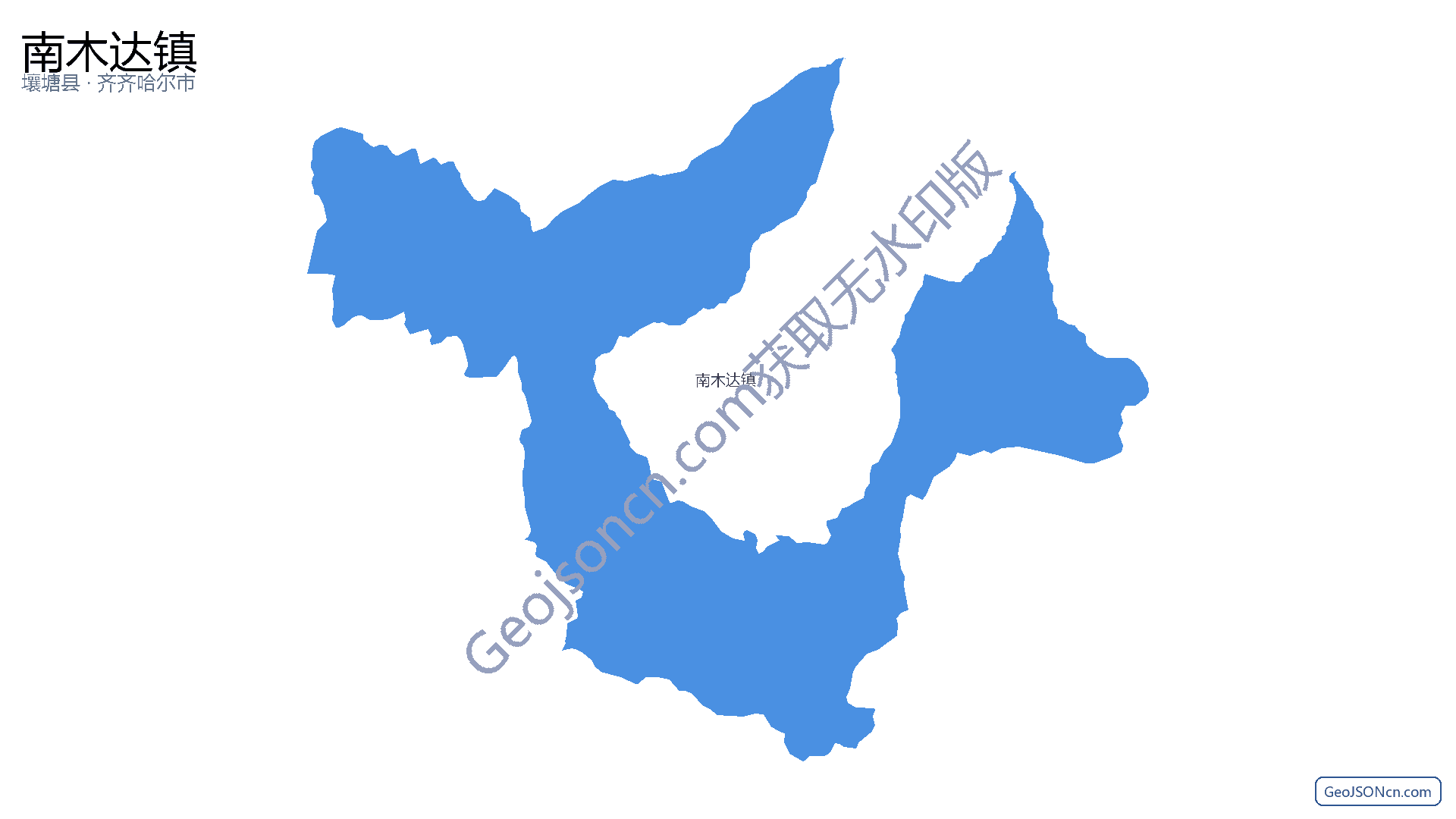 南木达镇行政区划边界地图（壤塘县·阿坝藏族羌族自治州）,提供GeoJSON、SHP矢量边界数据下载及高清地图大图(PNG/JPG) - GeoJSONcn.com