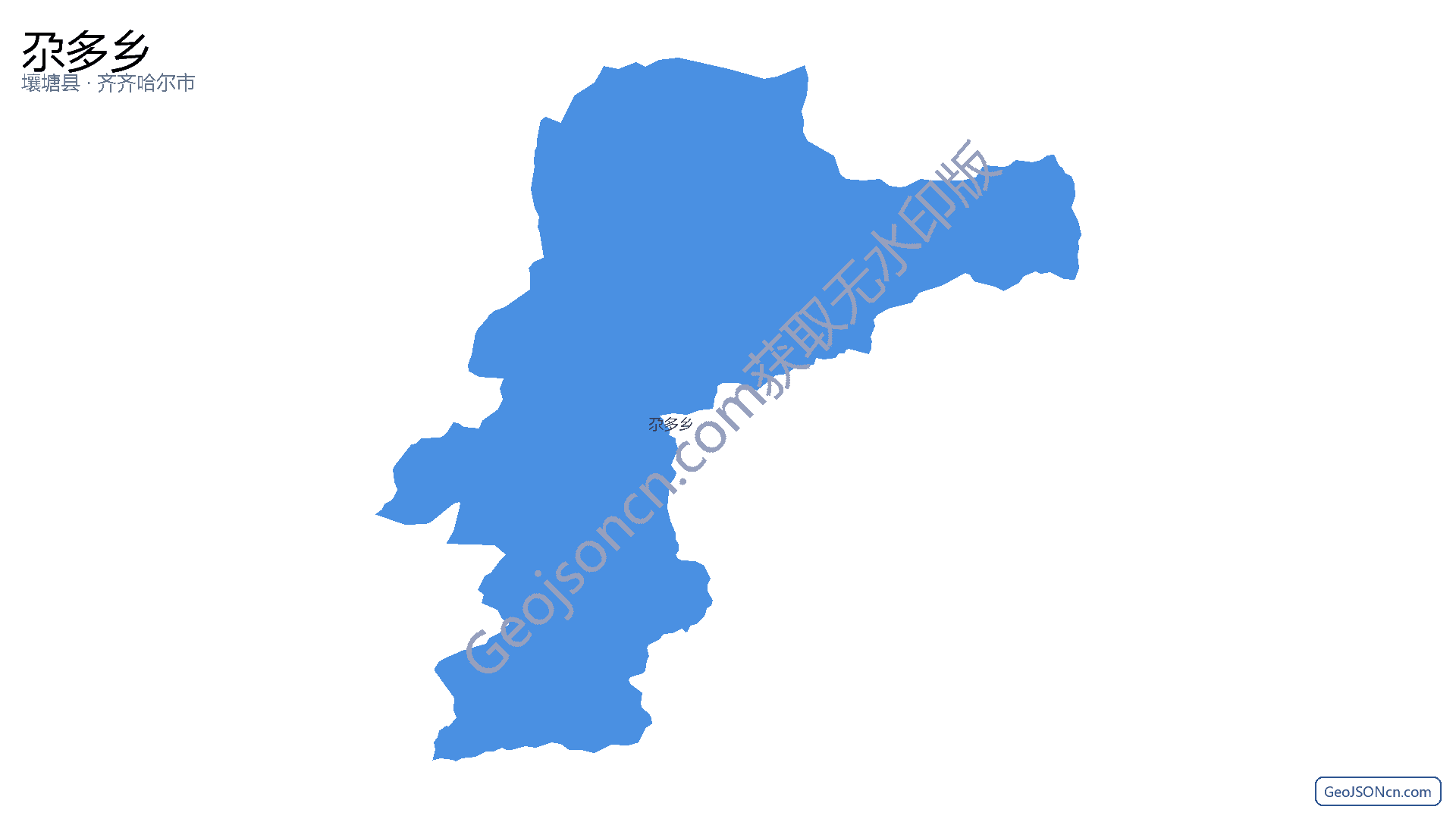 尕多乡行政区划边界地图（壤塘县·阿坝藏族羌族自治州）,提供GeoJSON、SHP矢量边界数据下载及高清地图大图(PNG/JPG) - GeoJSONcn.com