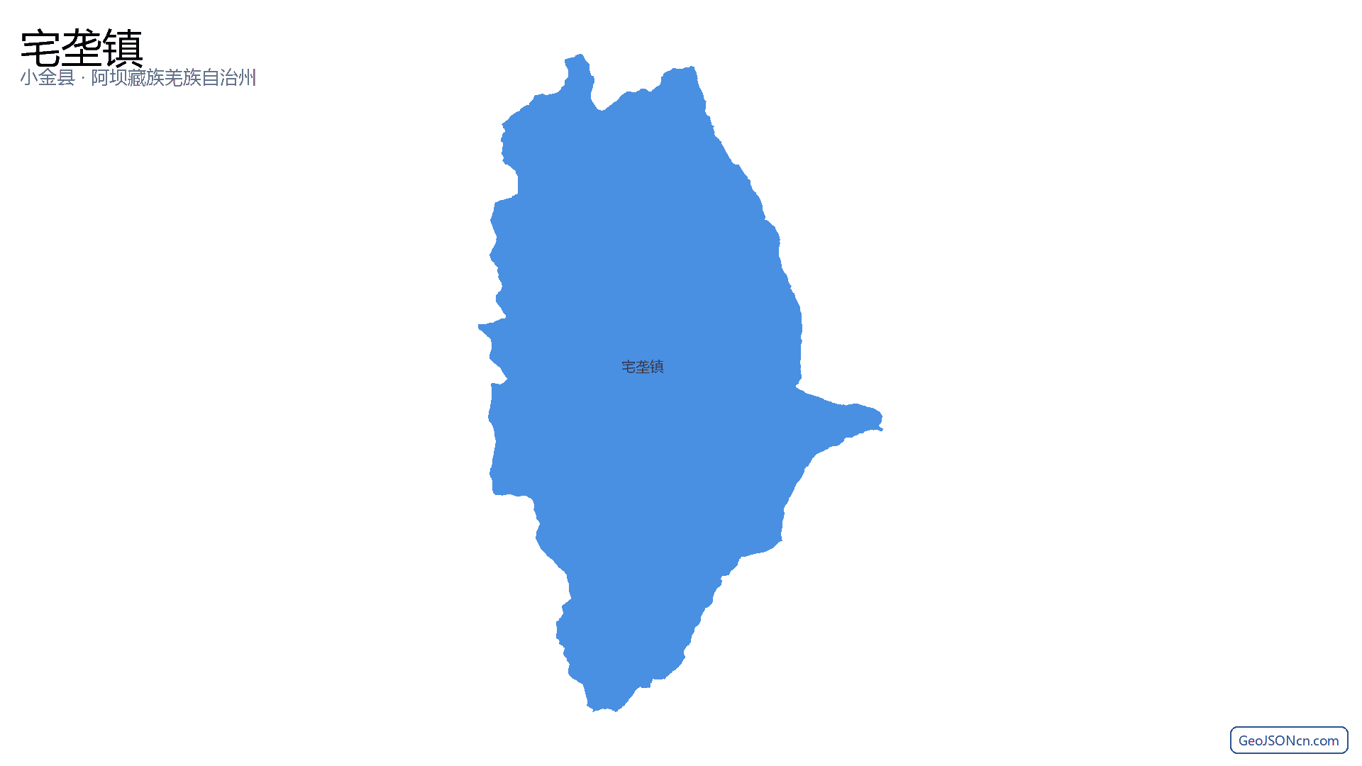 宅垄镇行政区划边界地图（小金县·阿坝藏族羌族自治州）,提供GeoJSON、SHP矢量边界数据下载及高清地图大图(PNG/JPG) - GeoJSONcn.com
