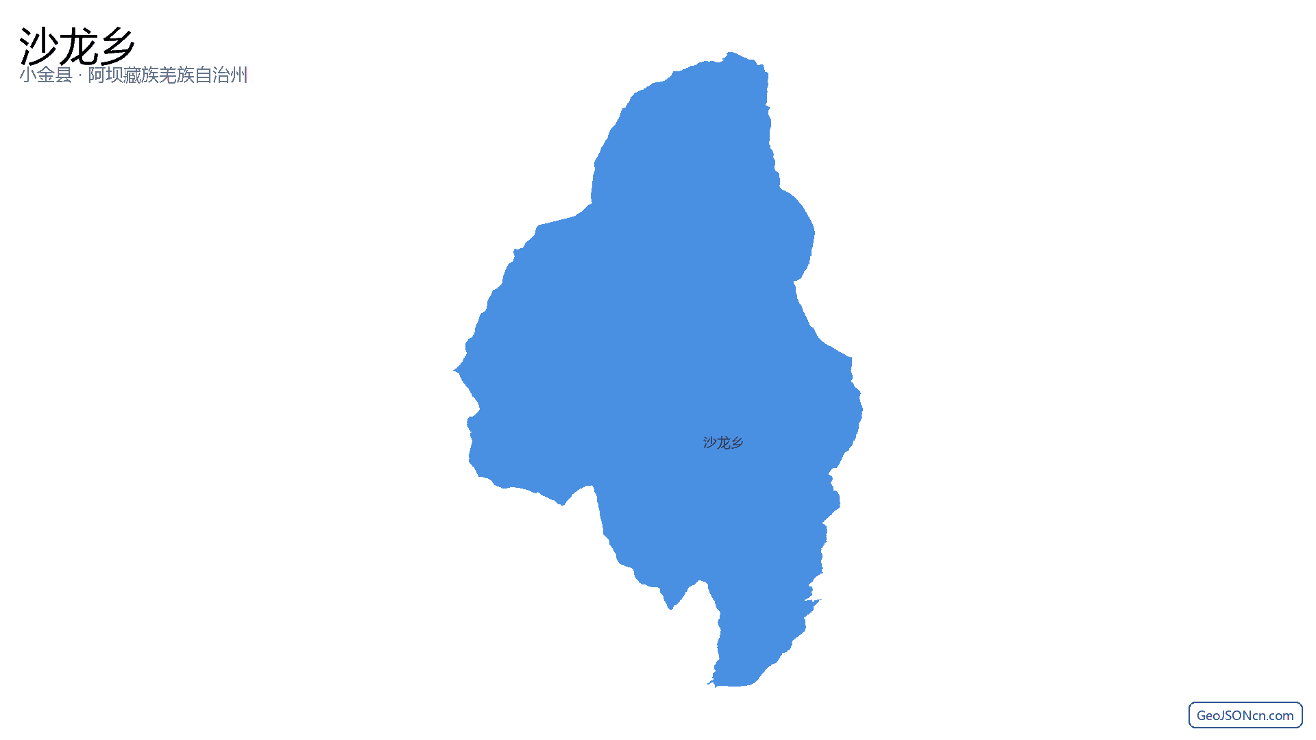 沙龙乡行政区划边界地图(小金县·阿坝藏族羌族自治州),提供GeoJSON、SHP矢量边界数据下载及高清地图大图(PNG/JPG) - GeoJSONcn.com