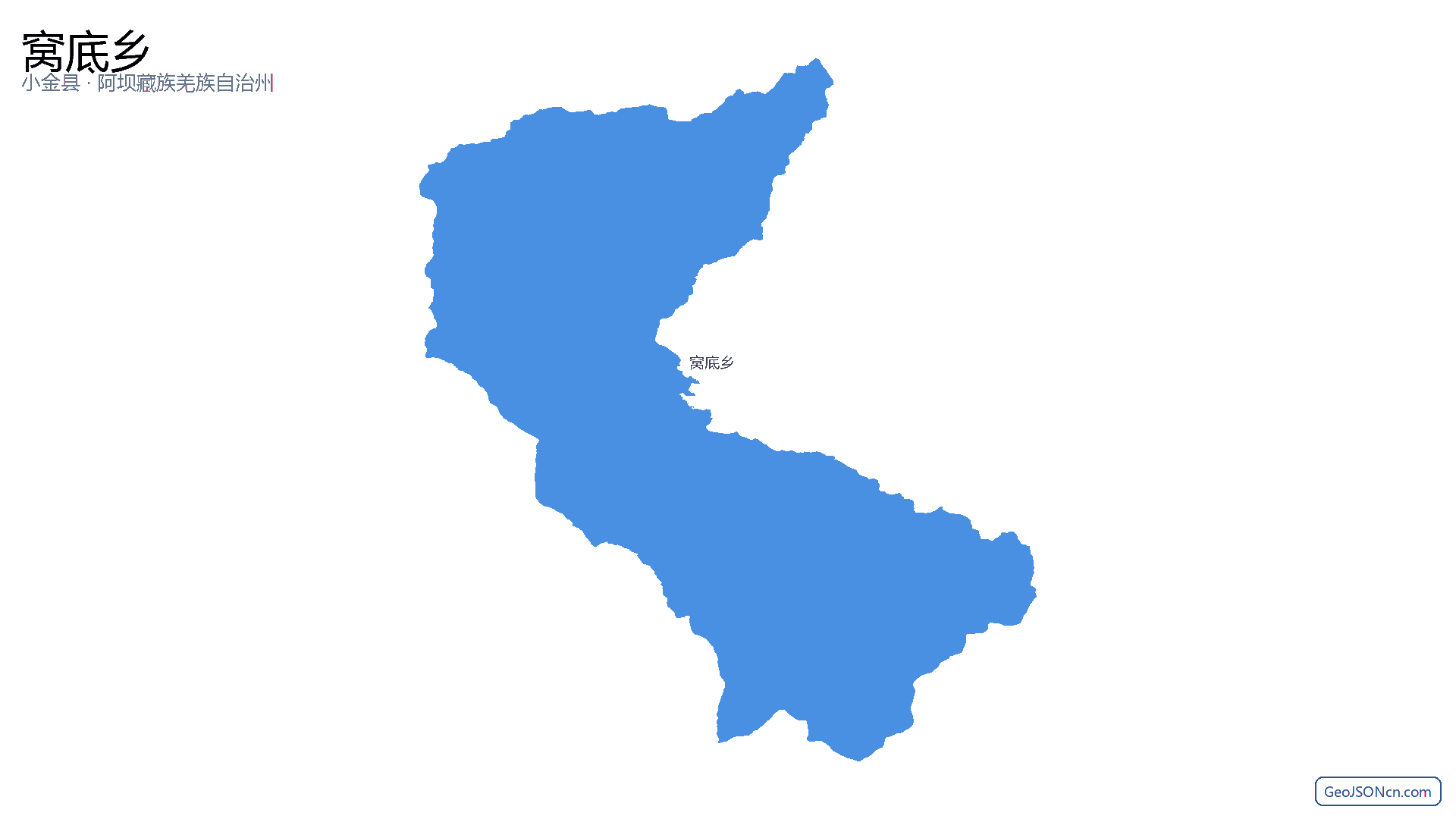 窝底乡行政区划边界地图（小金县·阿坝藏族羌族自治州）,提供GeoJSON、SHP矢量边界数据下载及高清地图大图(PNG/JPG) - GeoJSONcn.com