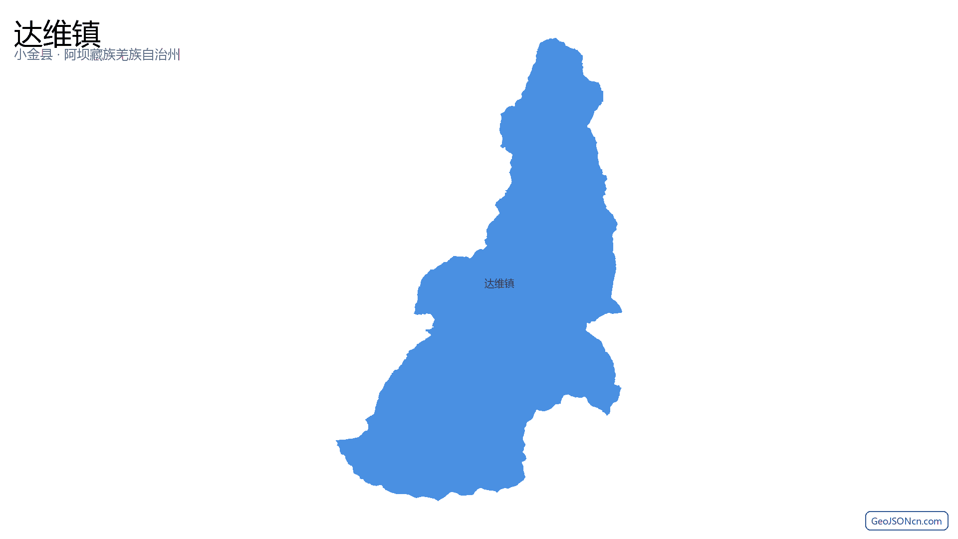 达维镇行政区划边界地图（小金县·阿坝藏族羌族自治州）,提供GeoJSON、SHP矢量边界数据下载及高清地图大图(PNG/JPG) - GeoJSONcn.com