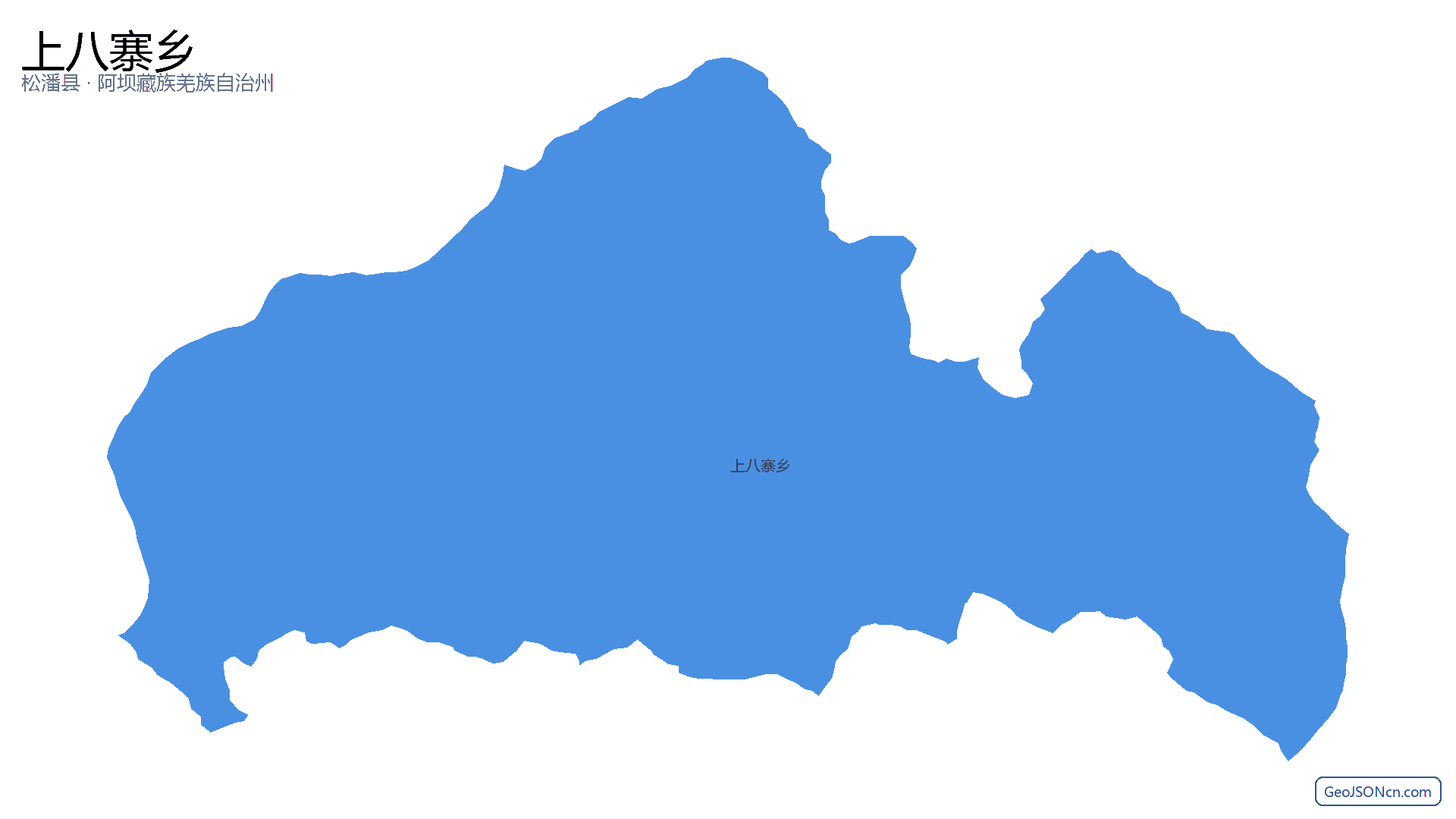 上八寨乡行政区划边界地图（松潘县·阿坝藏族羌族自治州）,提供GeoJSON、SHP矢量边界数据下载及高清地图大图(PNG/JPG) - GeoJSONcn.com