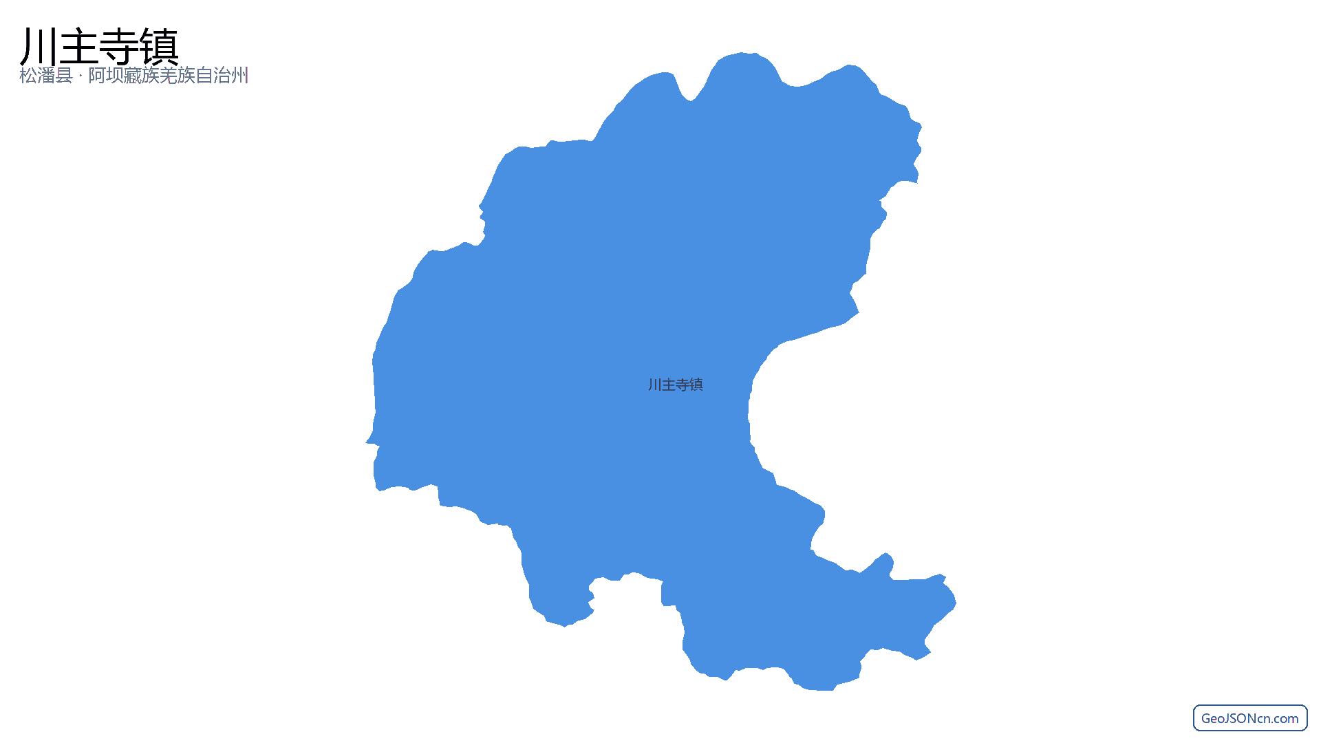 川主寺镇行政区划边界地图（松潘县·阿坝藏族羌族自治州）,提供GeoJSON、SHP矢量边界数据下载及高清地图大图(PNG/JPG) - GeoJSONcn.com