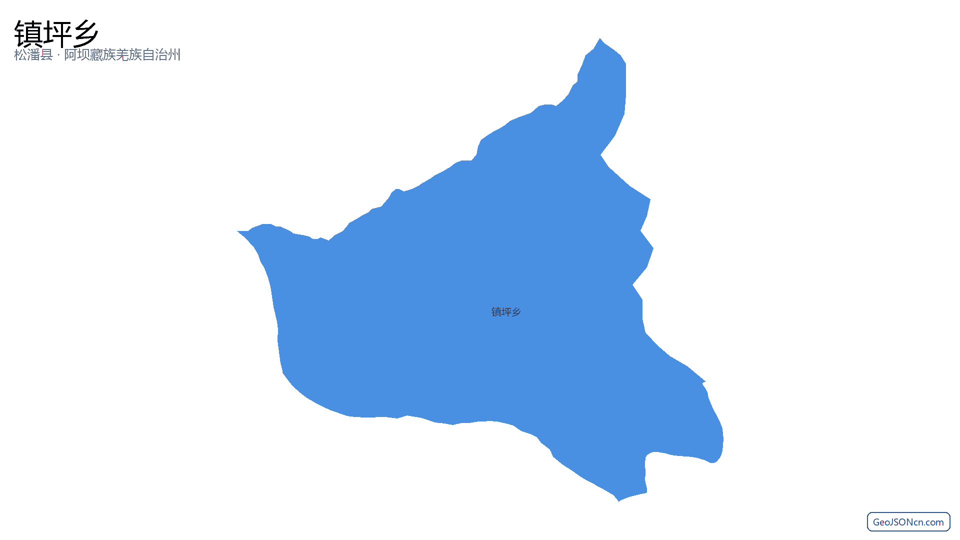 镇坪乡行政区划边界地图（松潘县·阿坝藏族羌族自治州）,提供GeoJSON、SHP矢量边界数据下载及高清地图大图(PNG/JPG) - GeoJSONcn.com