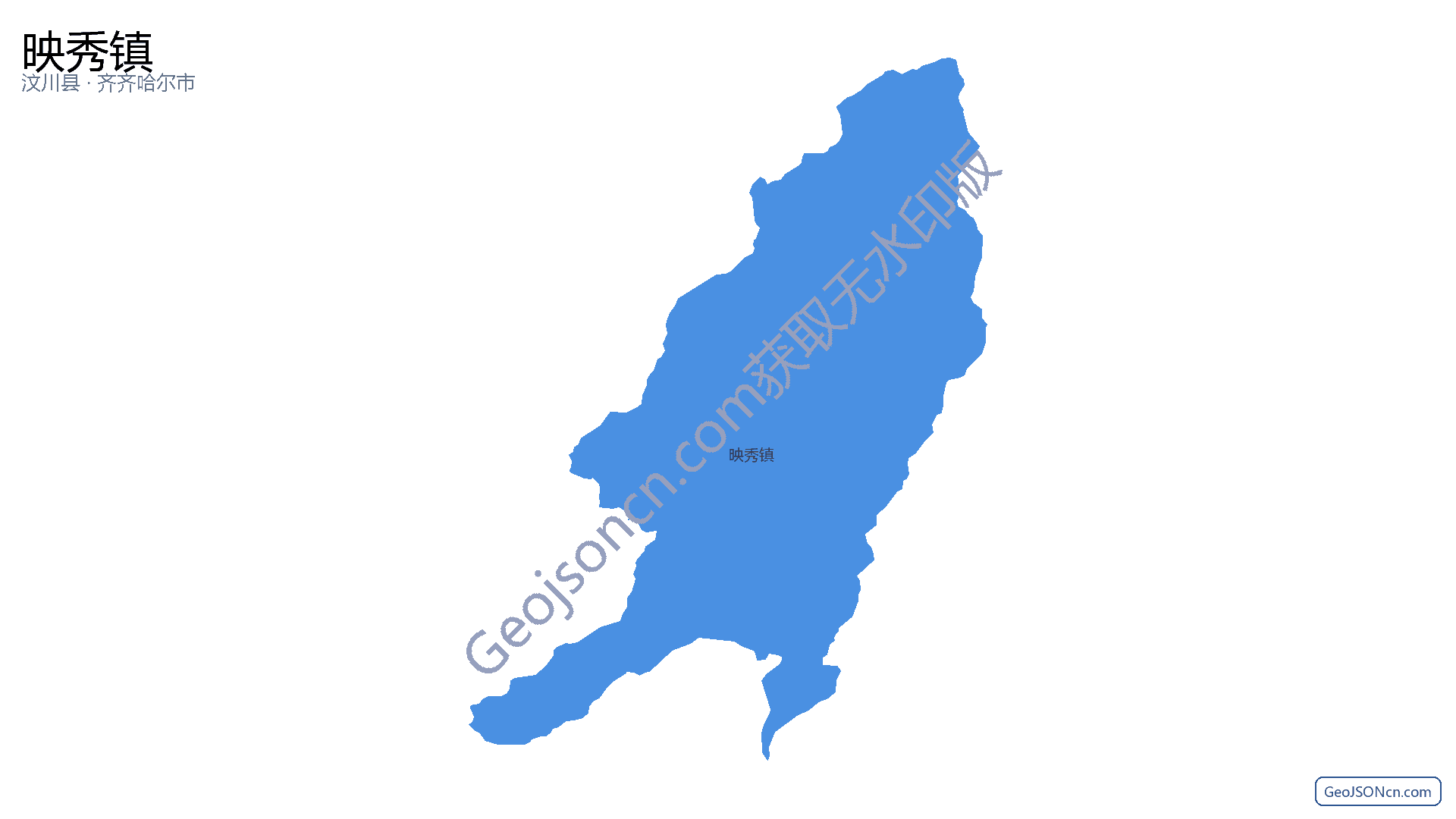 映秀镇行政区划边界地图（汶川县·阿坝藏族羌族自治州）,提供GeoJSON、SHP矢量边界数据下载及高清地图大图(PNG/JPG) - GeoJSONcn.com