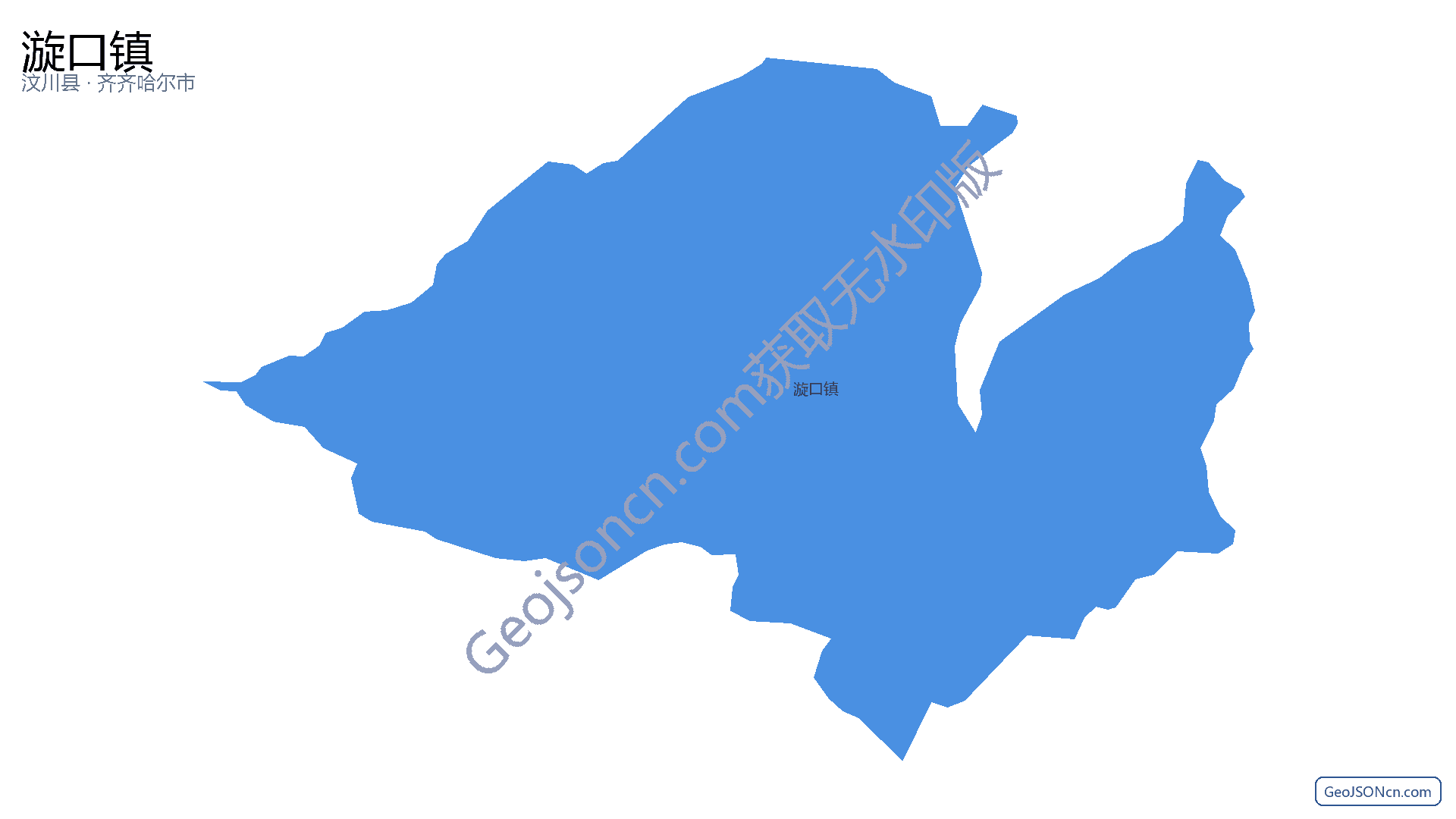 漩口镇行政区划边界地图（汶川县·阿坝藏族羌族自治州）,提供GeoJSON、SHP矢量边界数据下载及高清地图大图(PNG/JPG) - GeoJSONcn.com