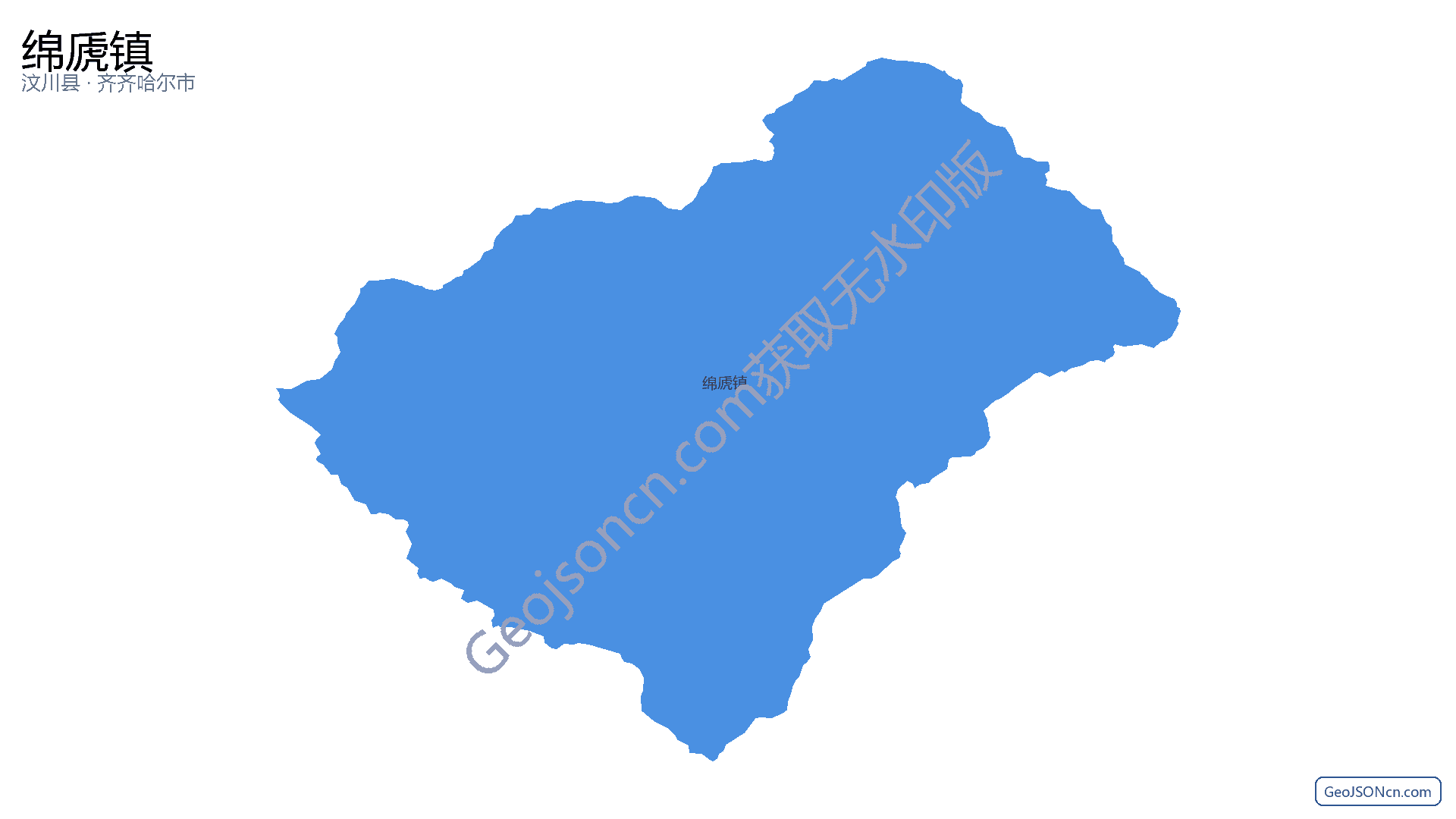 绵虒镇行政区划边界地图（汶川县·阿坝藏族羌族自治州）,提供GeoJSON、SHP矢量边界数据下载及高清地图大图(PNG/JPG) - GeoJSONcn.com