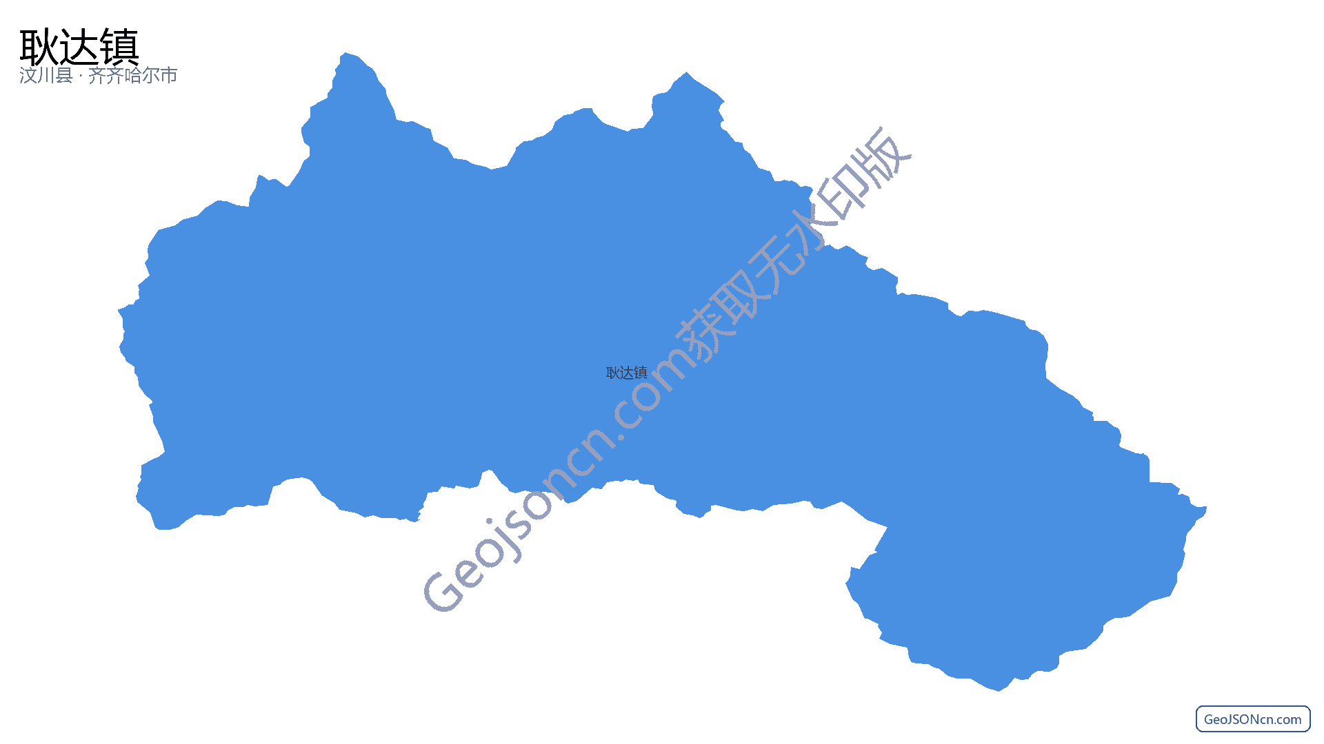 耿达镇行政区划边界地图（汶川县·阿坝藏族羌族自治州）,提供GeoJSON、SHP矢量边界数据下载及高清地图大图(PNG/JPG) - GeoJSONcn.com