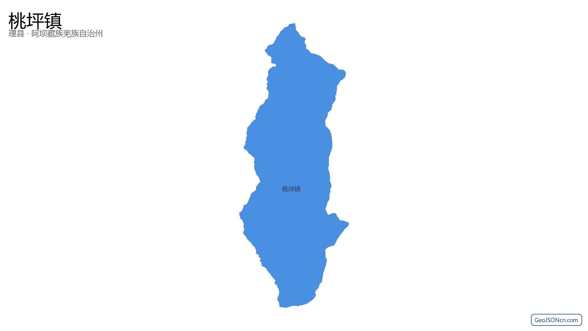 桃坪镇行政区划边界地图（理县·阿坝藏族羌族自治州）,提供GeoJSON、SHP矢量边界数据下载及高清地图大图(PNG/JPG) - GeoJSONcn.com