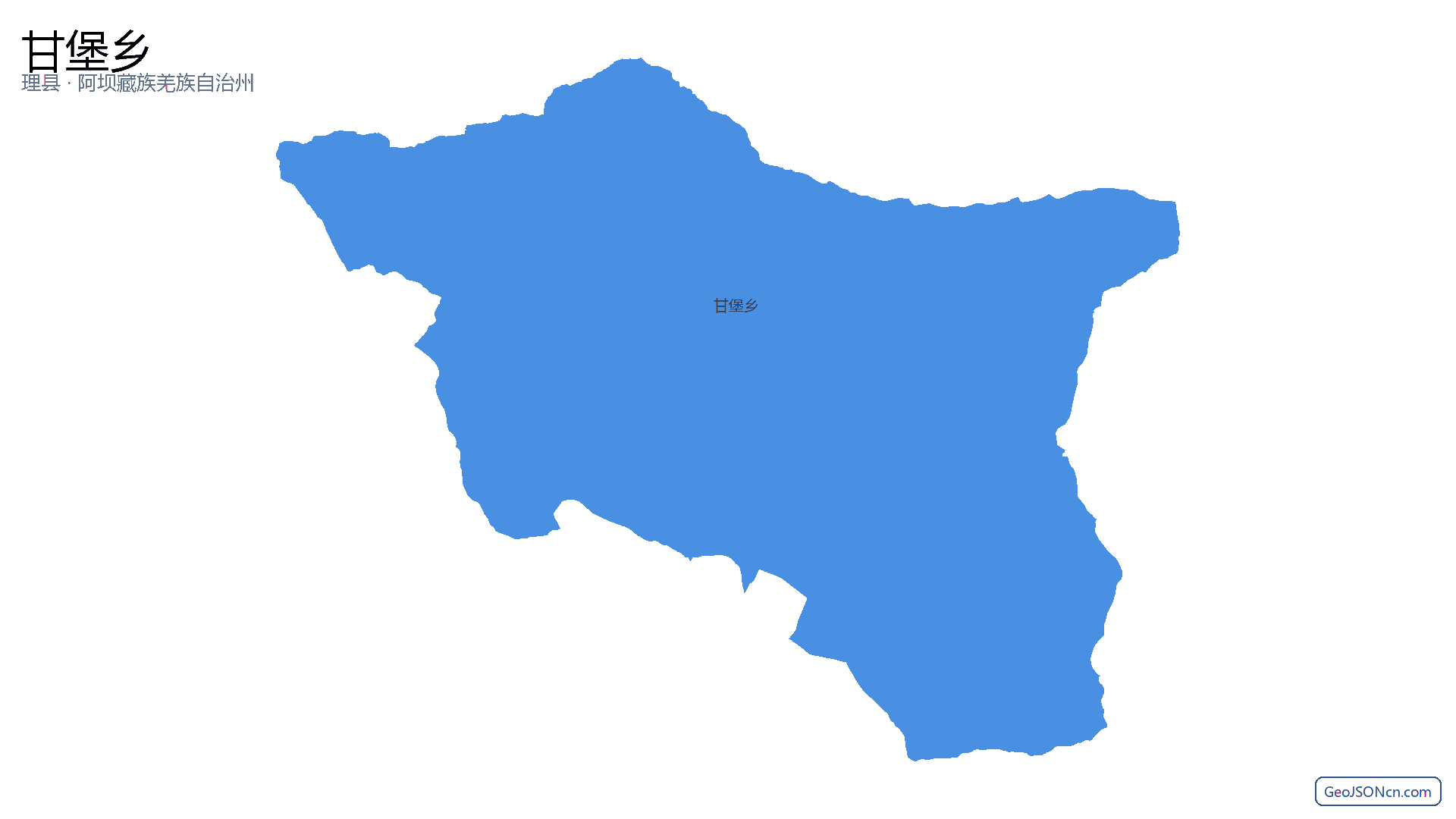 甘堡乡行政区划边界地图（理县·阿坝藏族羌族自治州）,提供GeoJSON、SHP矢量边界数据下载及高清地图大图(PNG/JPG) - GeoJSONcn.com