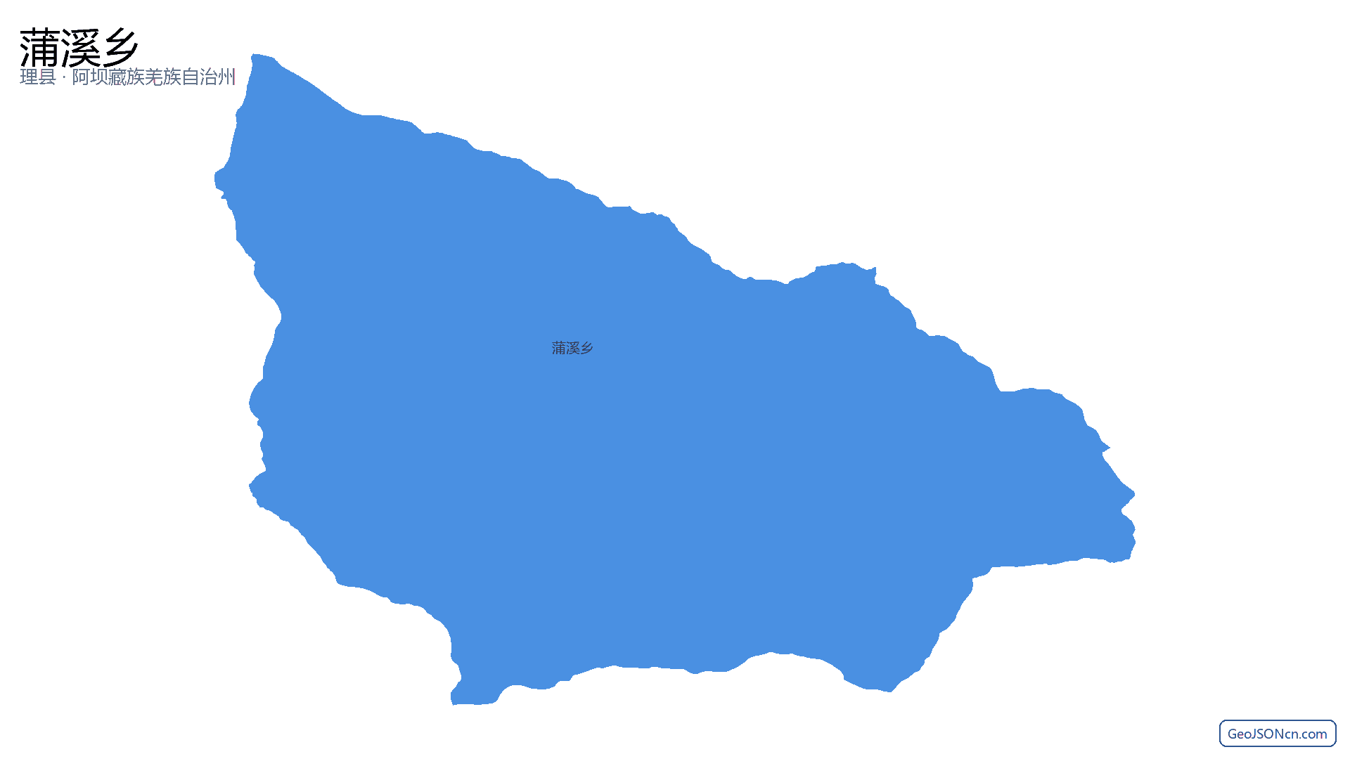 蒲溪乡行政区划边界地图（理县·阿坝藏族羌族自治州）,提供GeoJSON、SHP矢量边界数据下载及高清地图大图(PNG/JPG) - GeoJSONcn.com