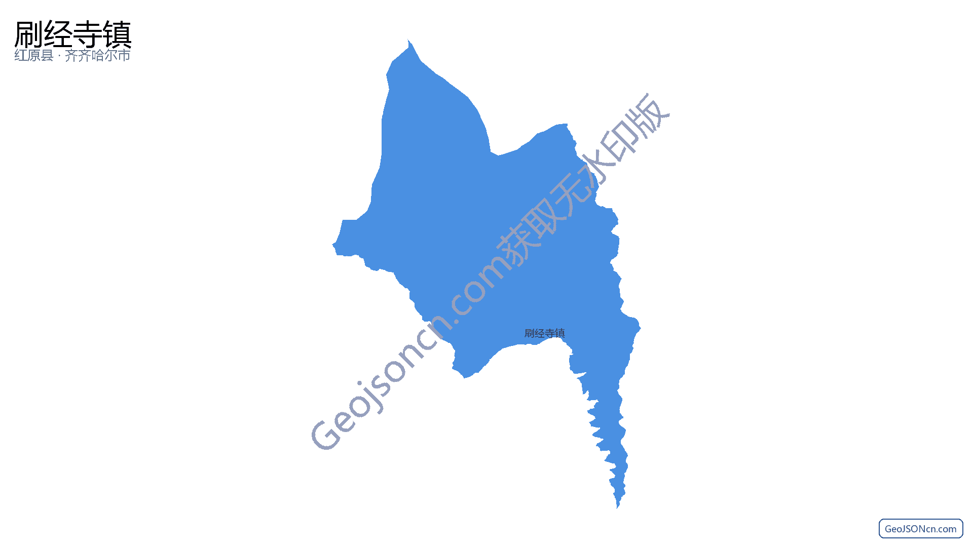 刷经寺镇行政区划边界地图（红原县·阿坝藏族羌族自治州）,提供GeoJSON、SHP矢量边界数据下载及高清地图大图(PNG/JPG) - GeoJSONcn.com