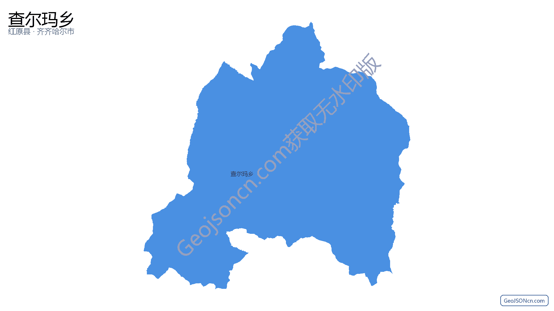 查尔玛乡行政区划边界地图(红原县·阿坝藏族羌族自治州),提供GeoJSON、SHP矢量边界数据下载及高清地图大图(PNG/JPG) - GeoJSONcn.com