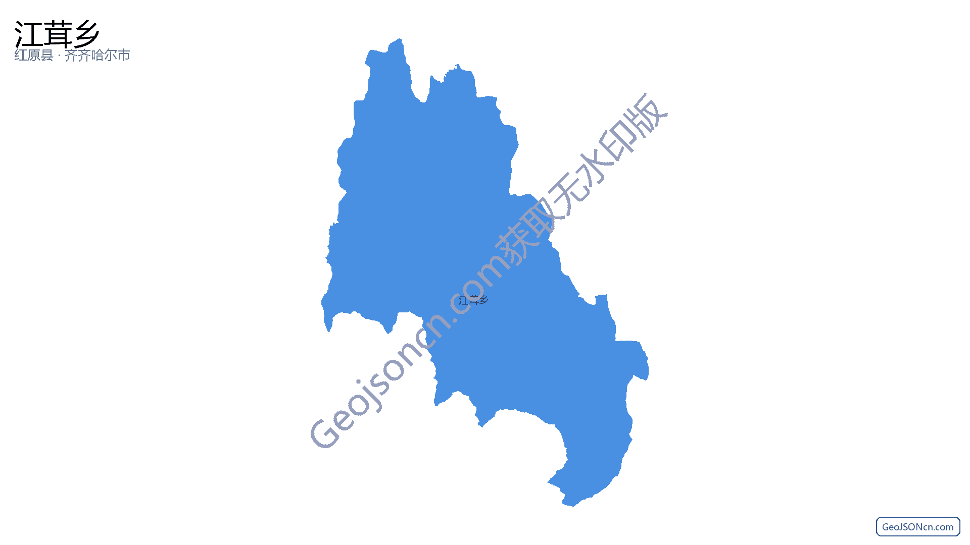 江茸乡行政区划边界地图（红原县·阿坝藏族羌族自治州）,提供GeoJSON、SHP矢量边界数据下载及高清地图大图(PNG/JPG) - GeoJSONcn.com