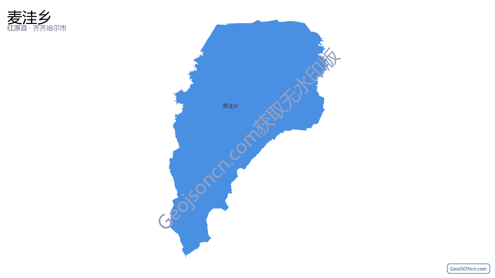 麦洼乡行政区划边界地图（红原县·阿坝藏族羌族自治州）,提供GeoJSON、SHP矢量边界数据下载及高清地图大图(PNG/JPG) - GeoJSONcn.com