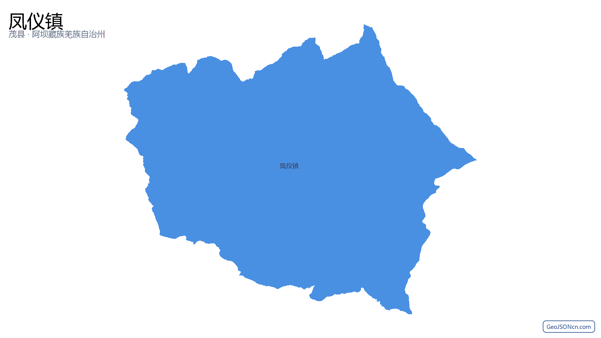 凤仪镇行政区划边界地图（茂县·阿坝藏族羌族自治州）,提供GeoJSON、SHP矢量边界数据下载及高清地图大图(PNG/JPG) - GeoJSONcn.com