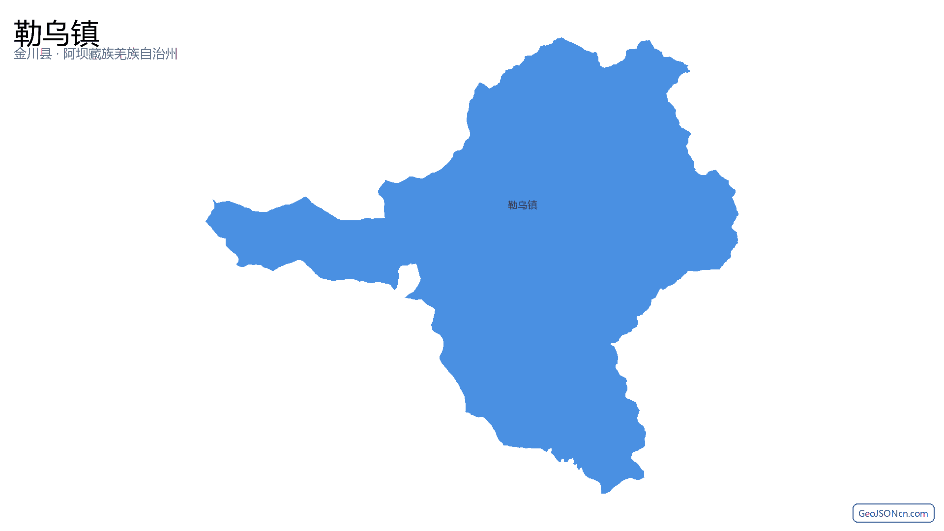 勒乌镇行政区划边界地图(金川县·阿坝藏族羌族自治州),提供GeoJSON、SHP矢量边界数据下载及高清地图大图(PNG/JPG) - GeoJSONcn.com