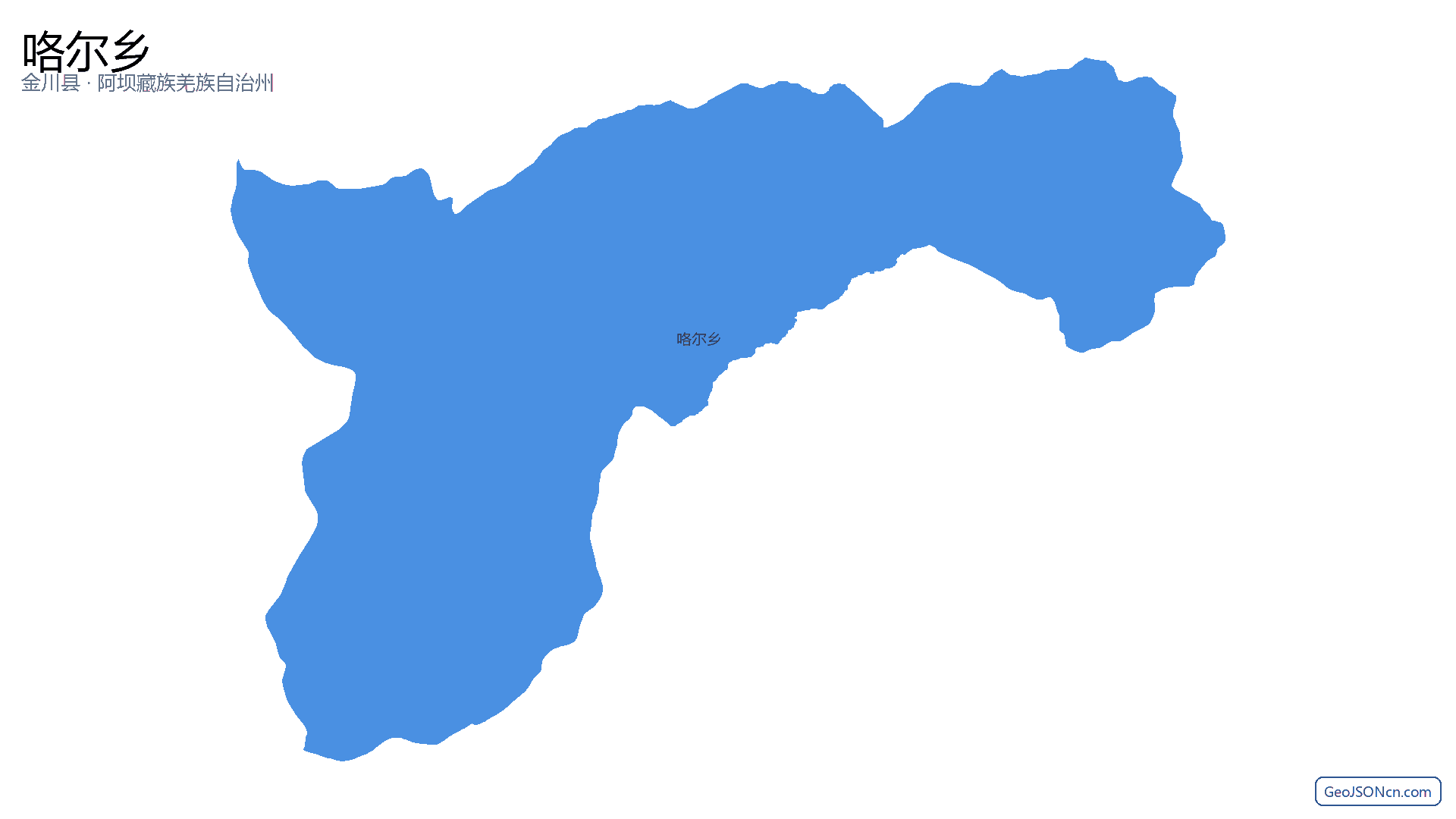 咯尔乡行政区划边界地图(金川县·阿坝藏族羌族自治州),提供GeoJSON、SHP矢量边界数据下载及高清地图大图(PNG/JPG) - GeoJSONcn.com