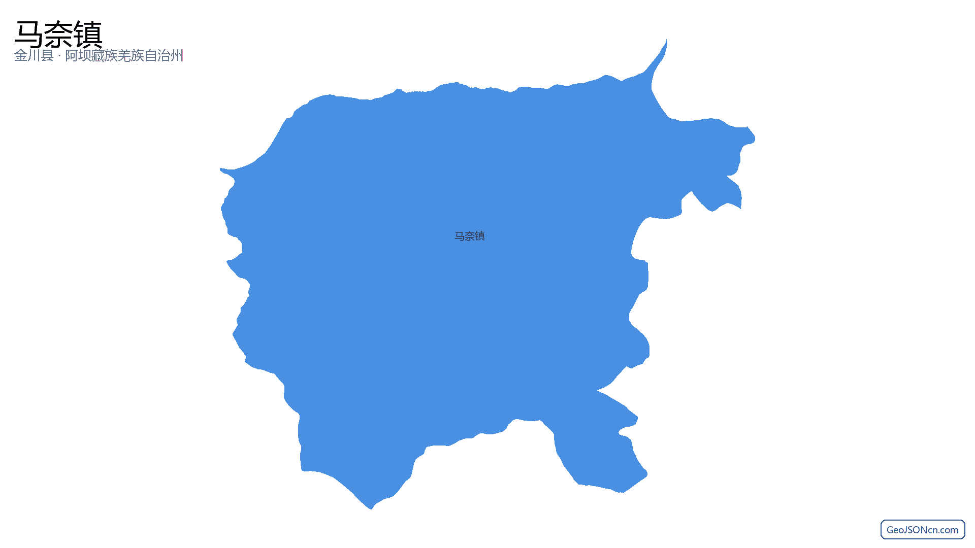 马奈镇行政区划边界地图(金川县·阿坝藏族羌族自治州),提供GeoJSON、SHP矢量边界数据下载及高清地图大图(PNG/JPG) - GeoJSONcn.com