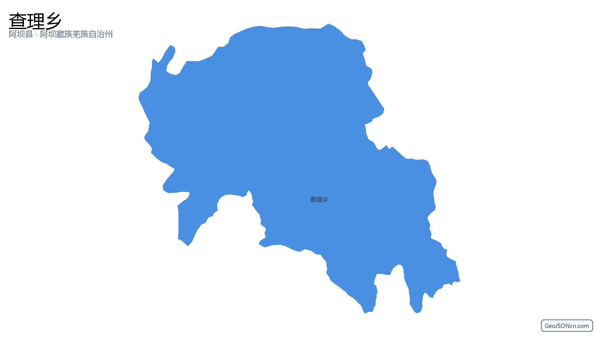 查理乡行政区划边界地图（阿坝县·阿坝藏族羌族自治州）,提供GeoJSON、SHP矢量边界数据下载及高清地图大图(PNG/JPG) - GeoJSONcn.com