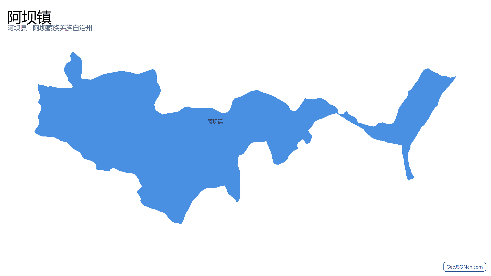 阿坝镇行政区划边界地图(阿坝县·阿坝藏族羌族自治州),提供GeoJSON、SHP矢量边界数据下载及高清地图大图(PNG/JPG) - GeoJSONcn.com