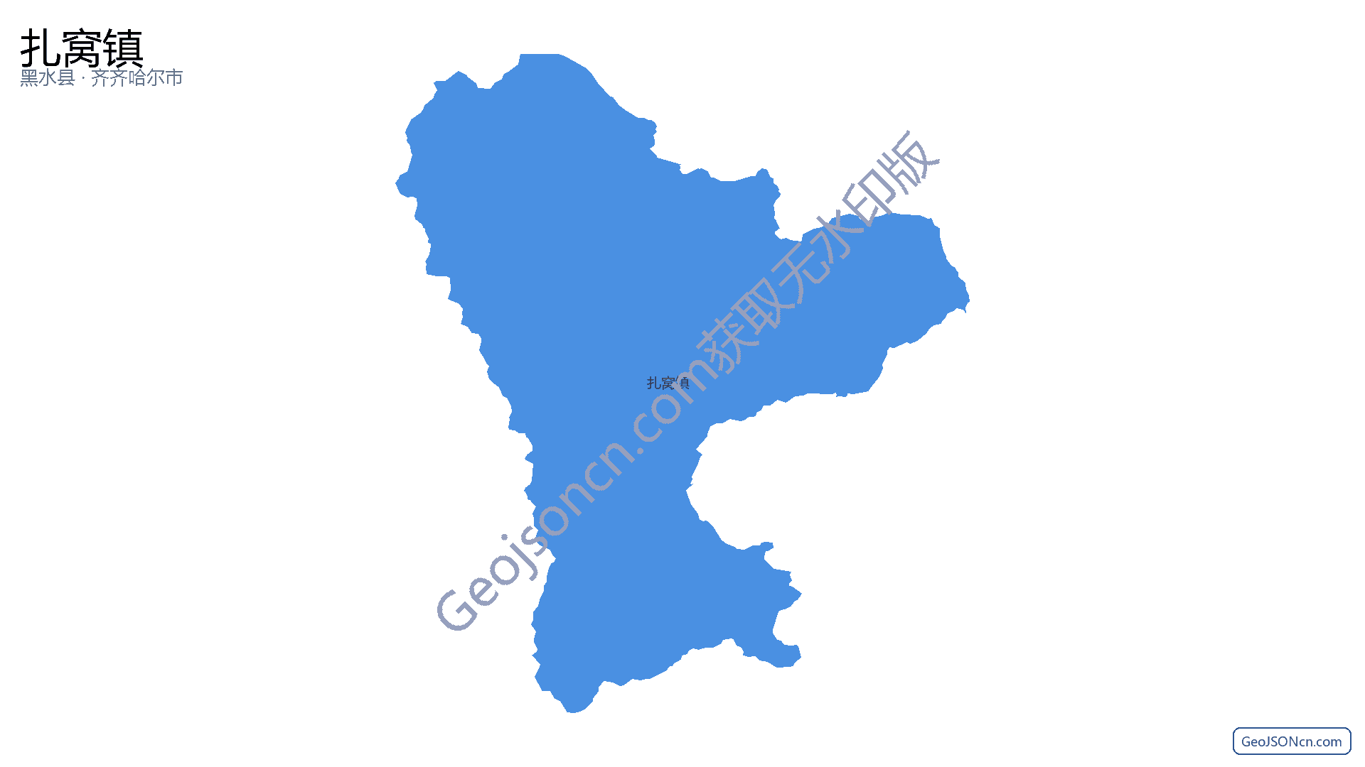 扎窝镇行政区划边界地图（黑水县·阿坝藏族羌族自治州）,提供GeoJSON、SHP矢量边界数据下载及高清地图大图(PNG/JPG) - GeoJSONcn.com