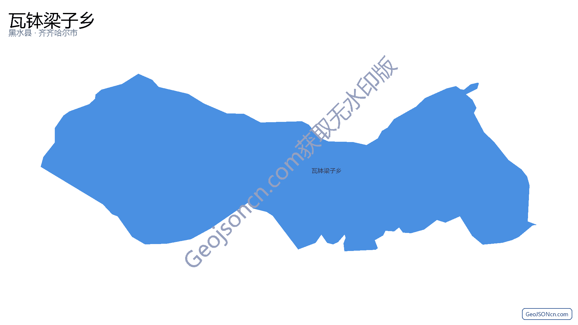 瓦钵梁子乡行政区划边界地图（黑水县·阿坝藏族羌族自治州）,提供GeoJSON、SHP矢量边界数据下载及高清地图大图(PNG/JPG) - GeoJSONcn.com