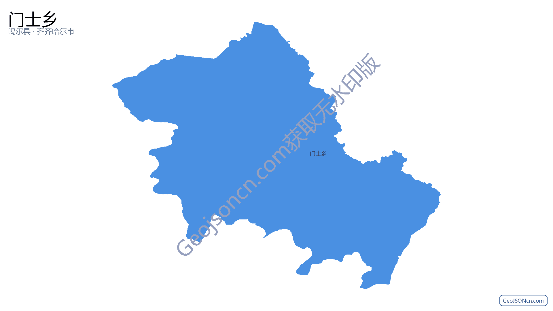 门士乡行政区划边界地图（噶尔县·阿里地区）,提供GeoJSON、SHP矢量边界数据下载及高清地图大图(PNG/JPG) - GeoJSONcn.com