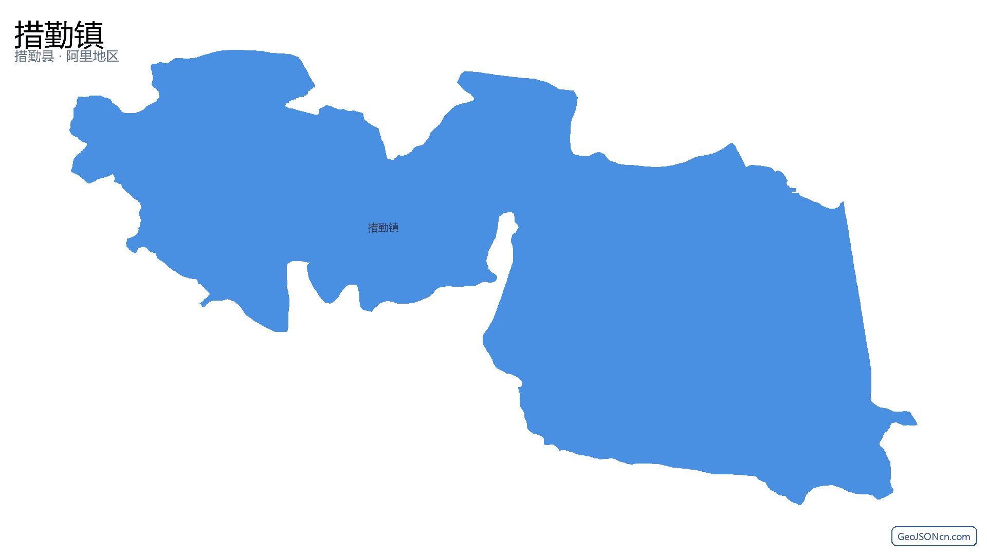 措勤镇行政区划边界地图(措勤县·阿里地区),提供GeoJSON、SHP矢量边界数据下载及高清地图大图(PNG/JPG) - GeoJSONcn.com