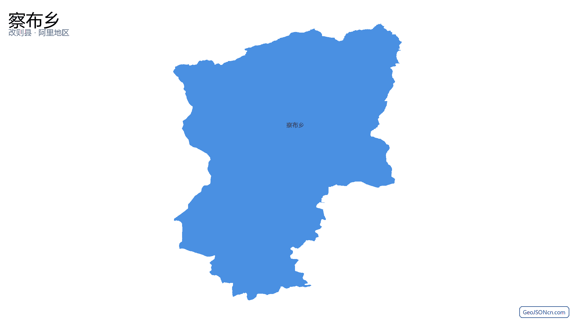察布乡行政区划边界地图（改则县·阿里地区）,提供GeoJSON、SHP矢量边界数据下载及高清地图大图(PNG/JPG) - GeoJSONcn.com