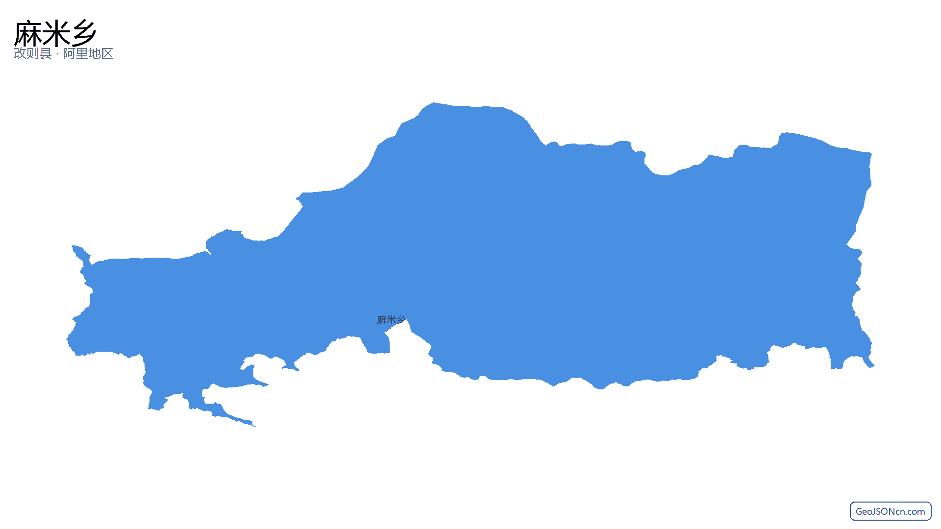 麻米乡行政区划边界地图（改则县·阿里地区）,提供GeoJSON、SHP矢量边界数据下载及高清地图大图(PNG/JPG) - GeoJSONcn.com